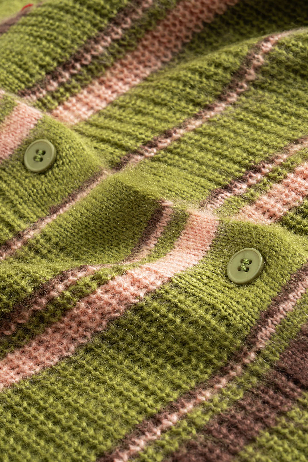 Contrast Striped Print Knit Cardigan