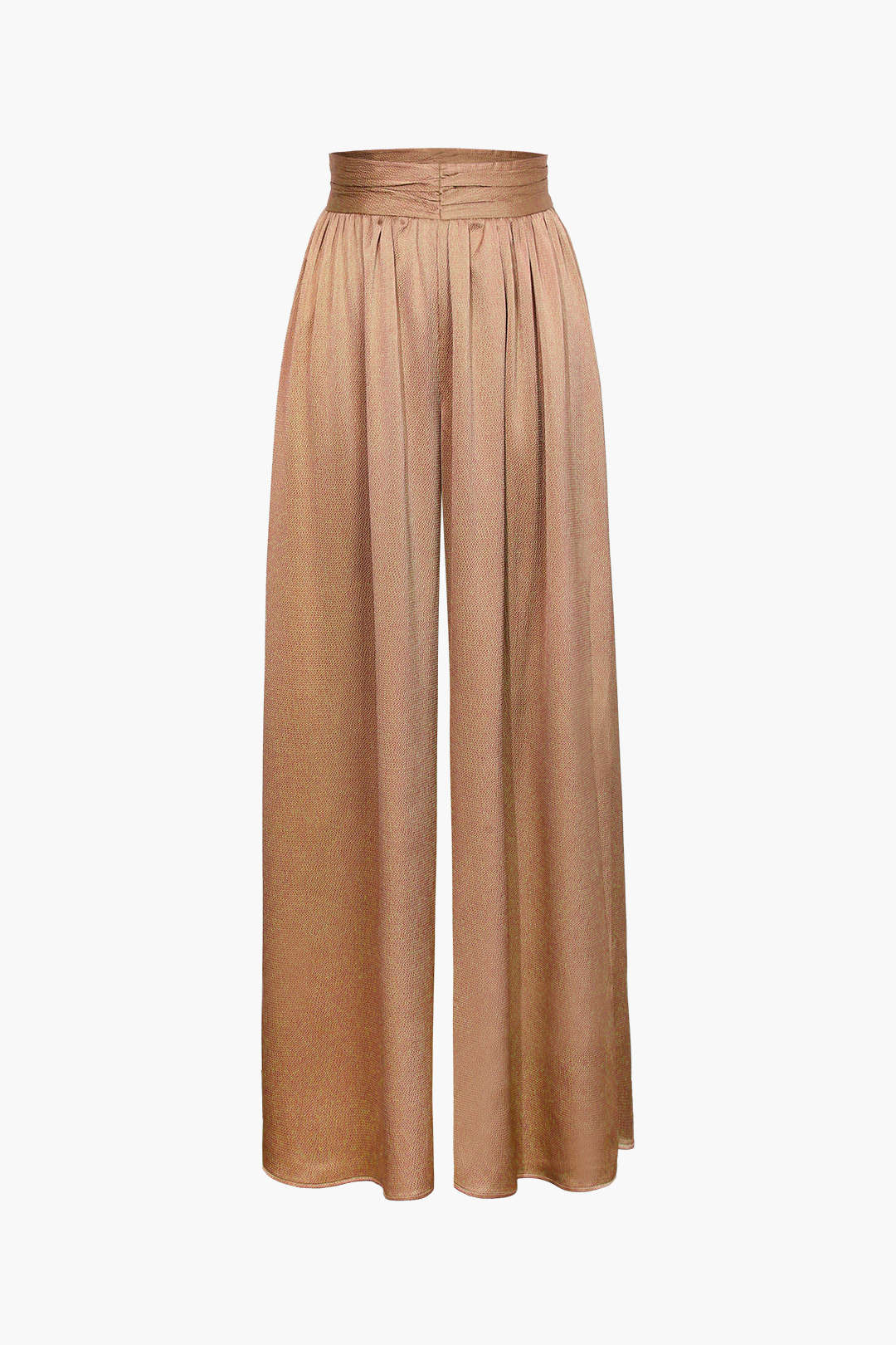 Simple Heavy Satin High-Waisted Wide-Leg Trousers
