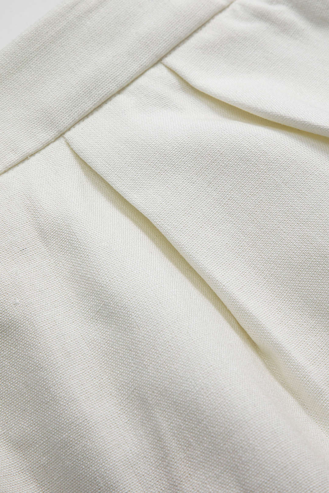 Linen Ruched Zipper Skirt