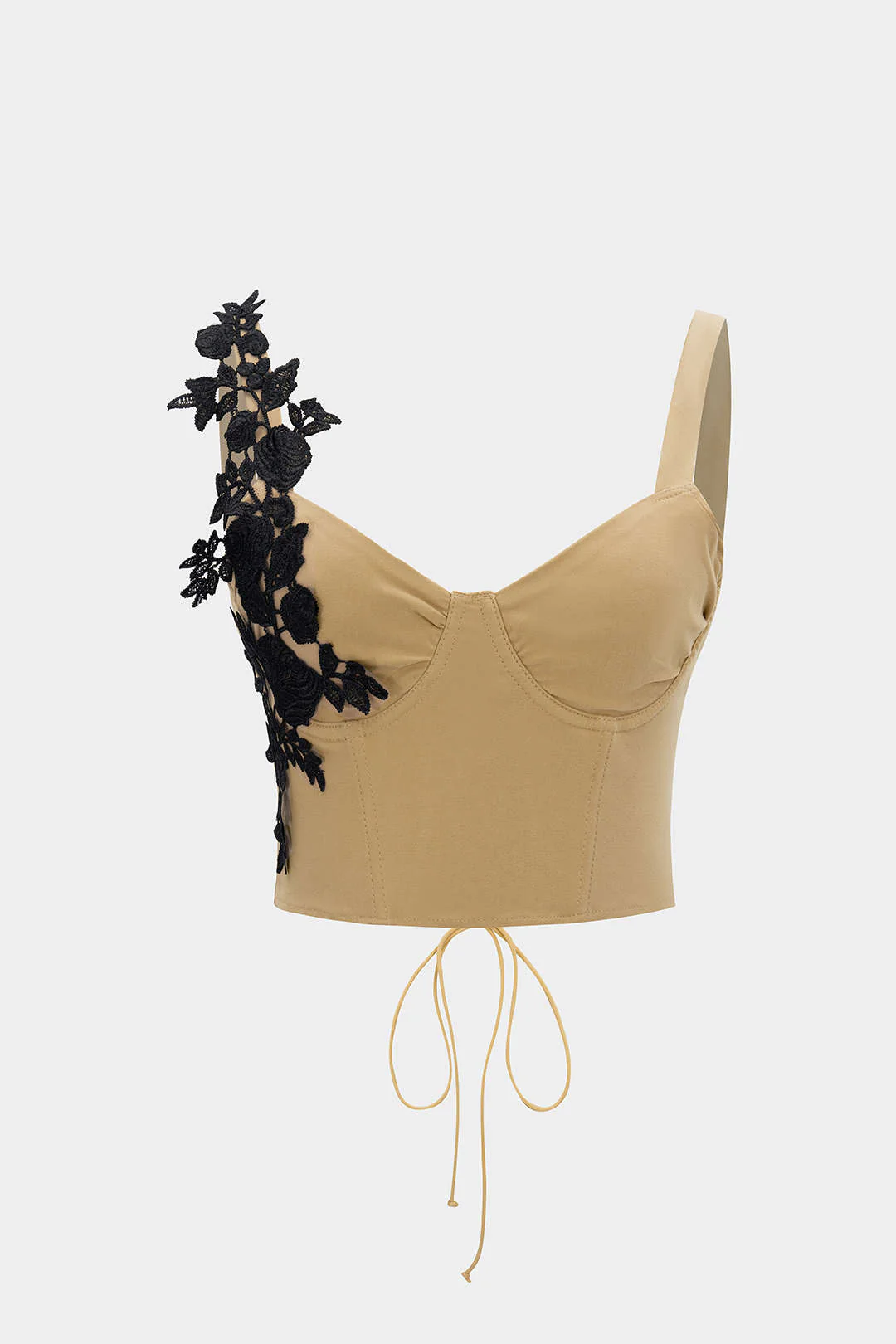 Tie Back Patchwork Tie-Up Camisole Top