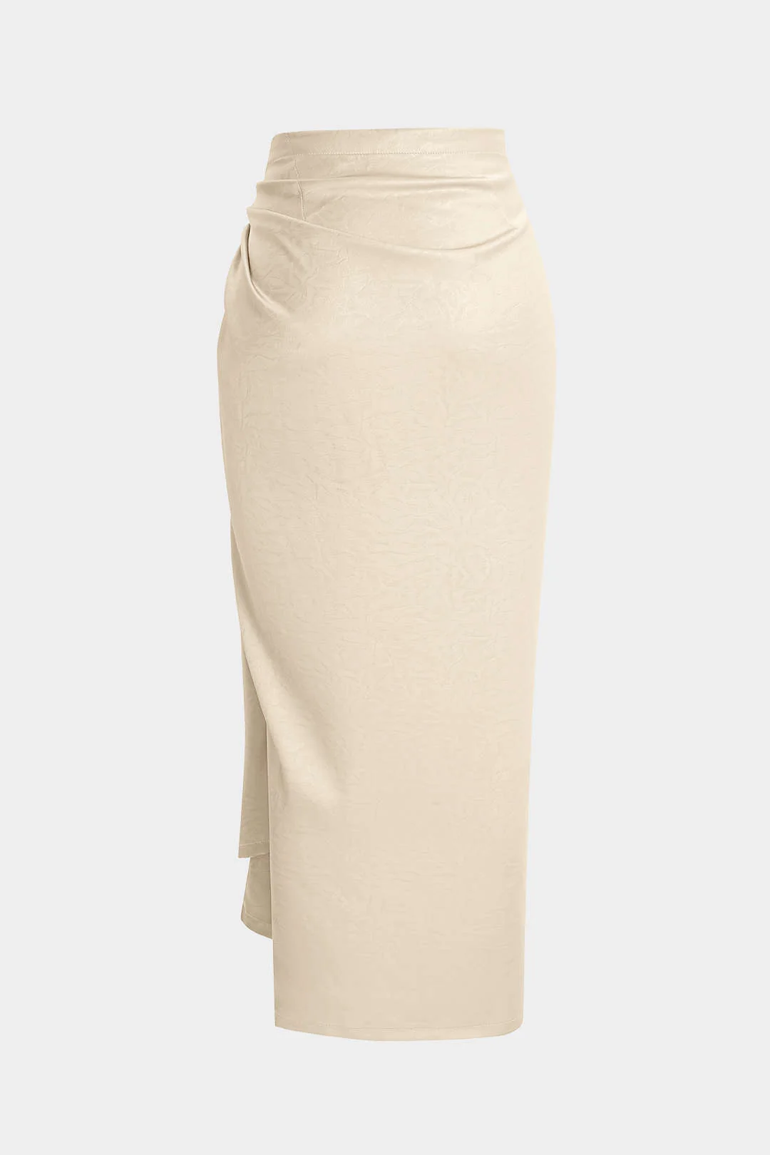 Satin Ruched Tie-Up Skirt