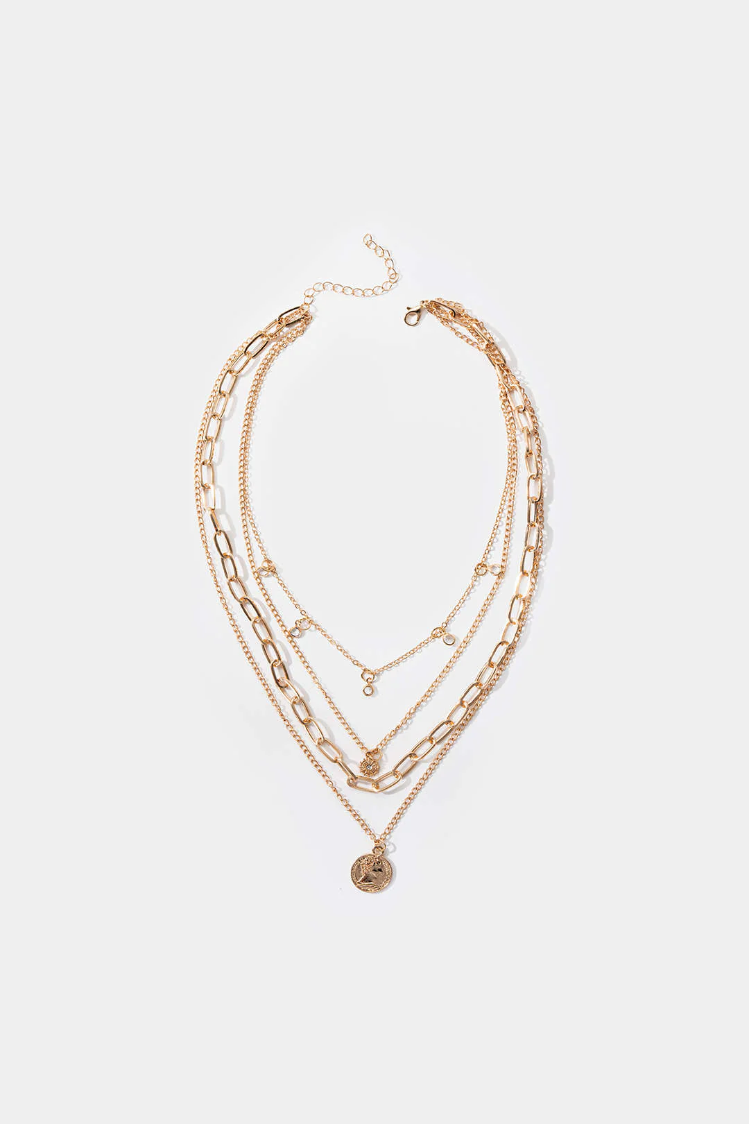 Multi-Layer Chain Coin Pendant Jewelry Necklace