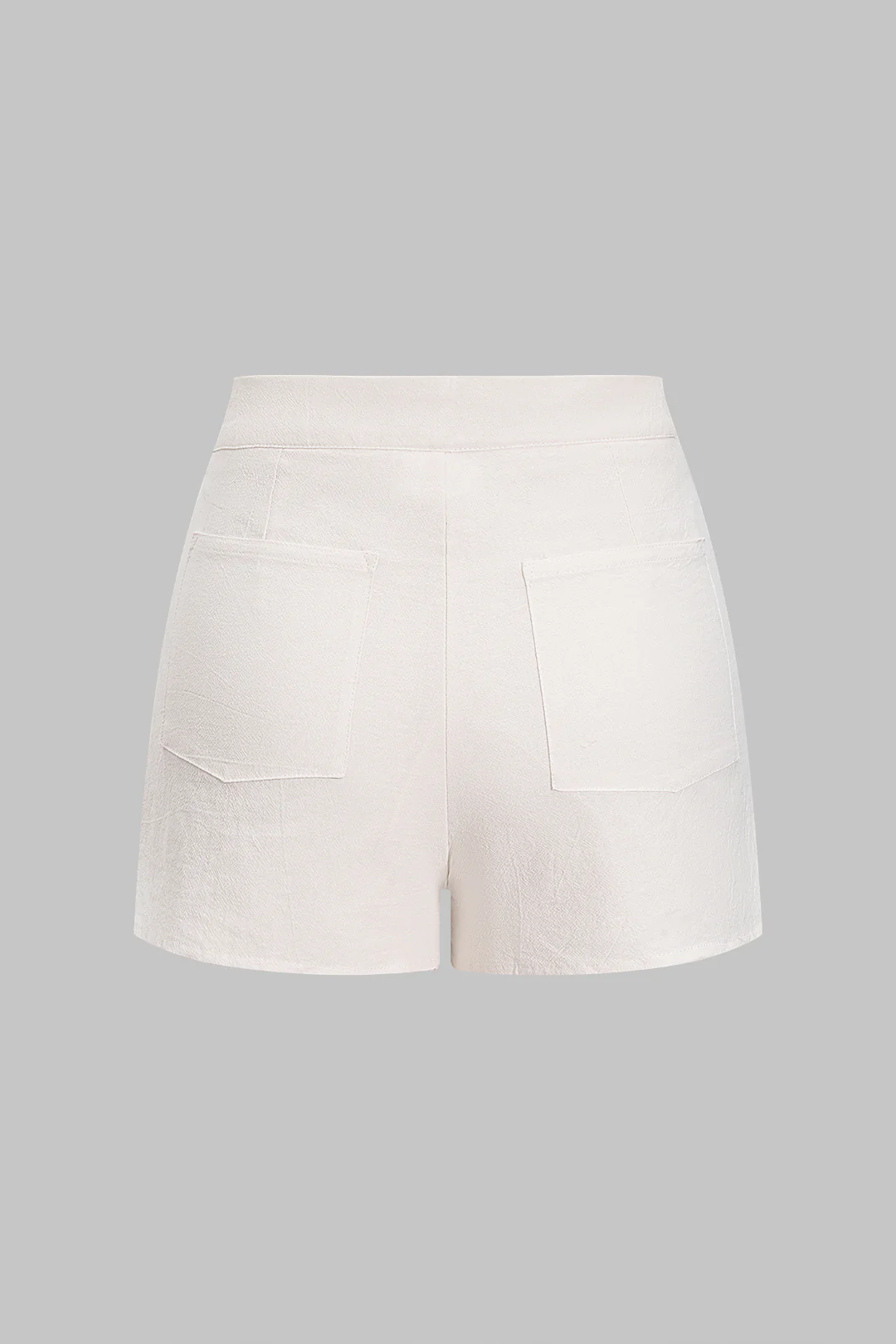 V-Neck Embroidered Zipper Shorts
