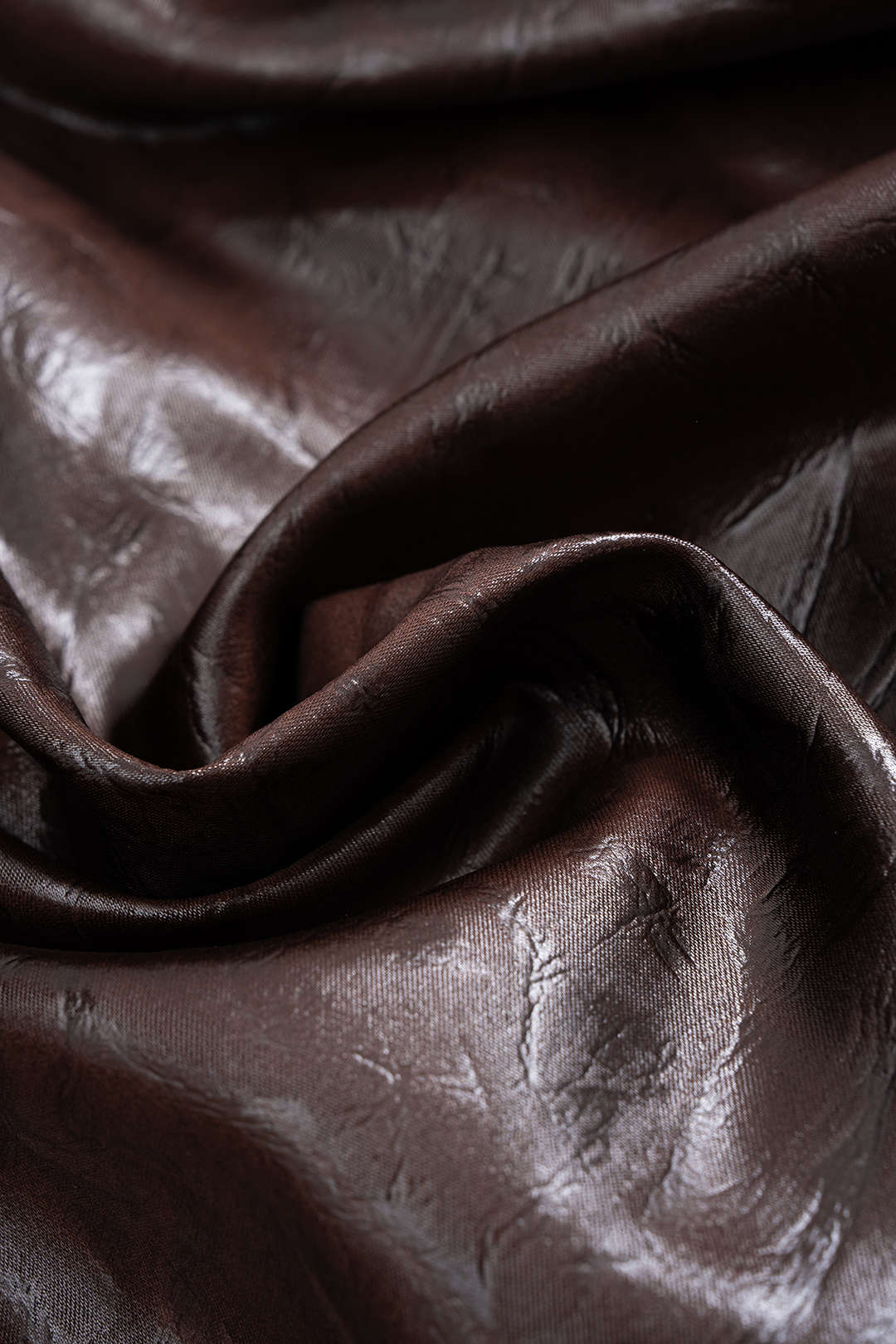 Faux Leather Buttoned Long Sleeve Top