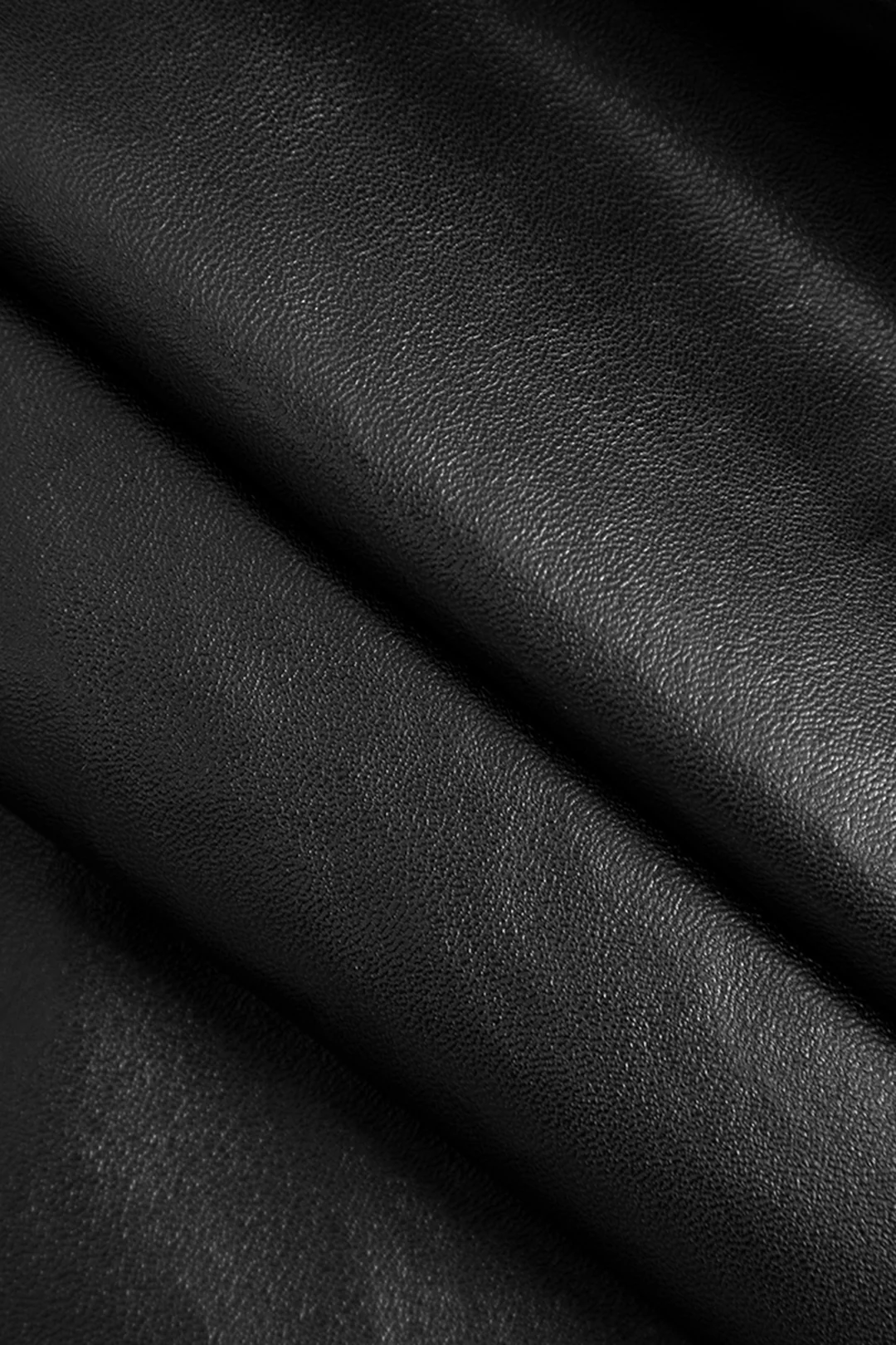 Solid Faux Leather Belted Long-Sleeved Shirt