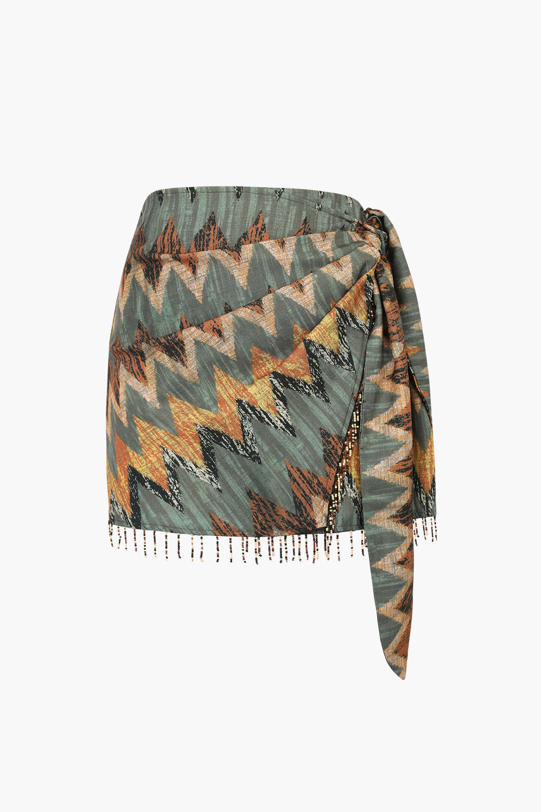 Printed Knotted Mini Skirt