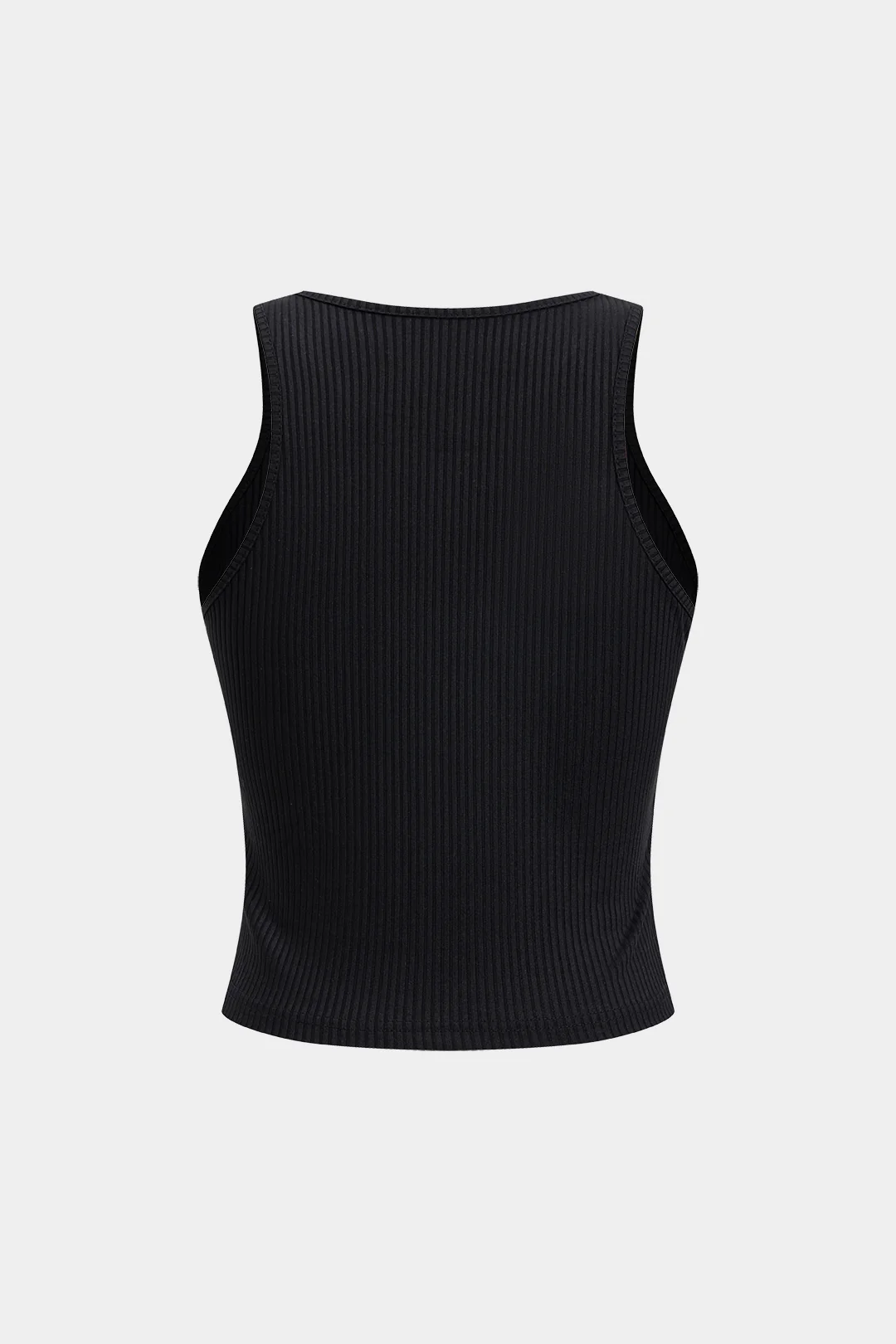 Ribbed Tank Top and Contrasting Asymmetrical Zipper Skirt Ensemble