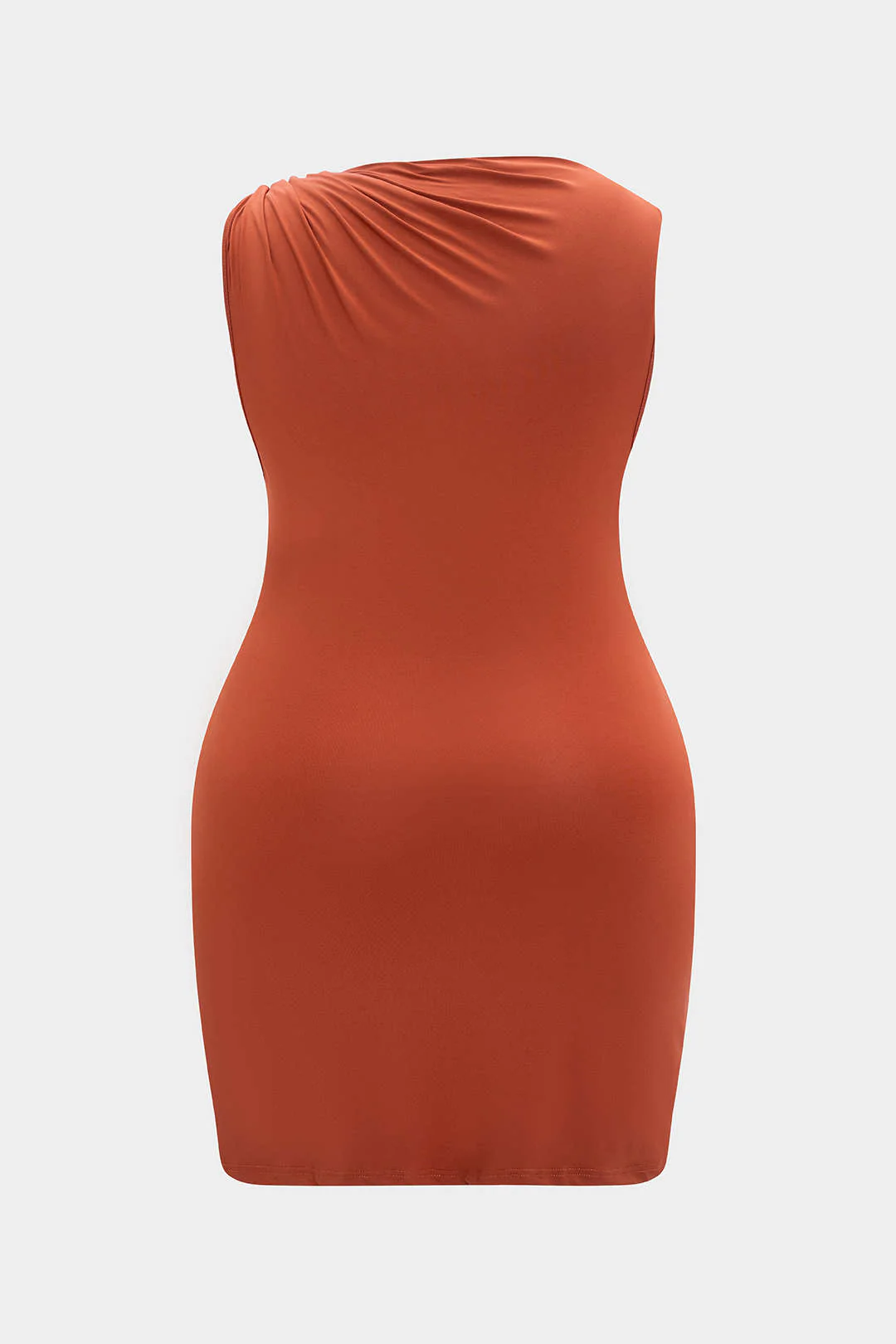 Plus Size Ruched Metallic Decorated Sleeveless Mini Dress