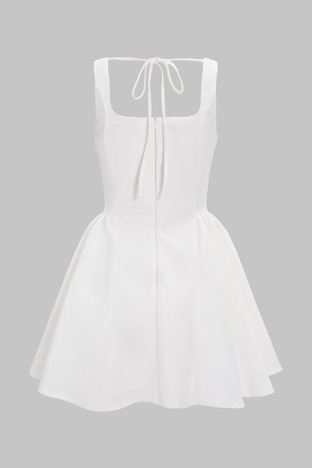 Square Neck Rhinestone Ruched Sleeveless Mini Dress