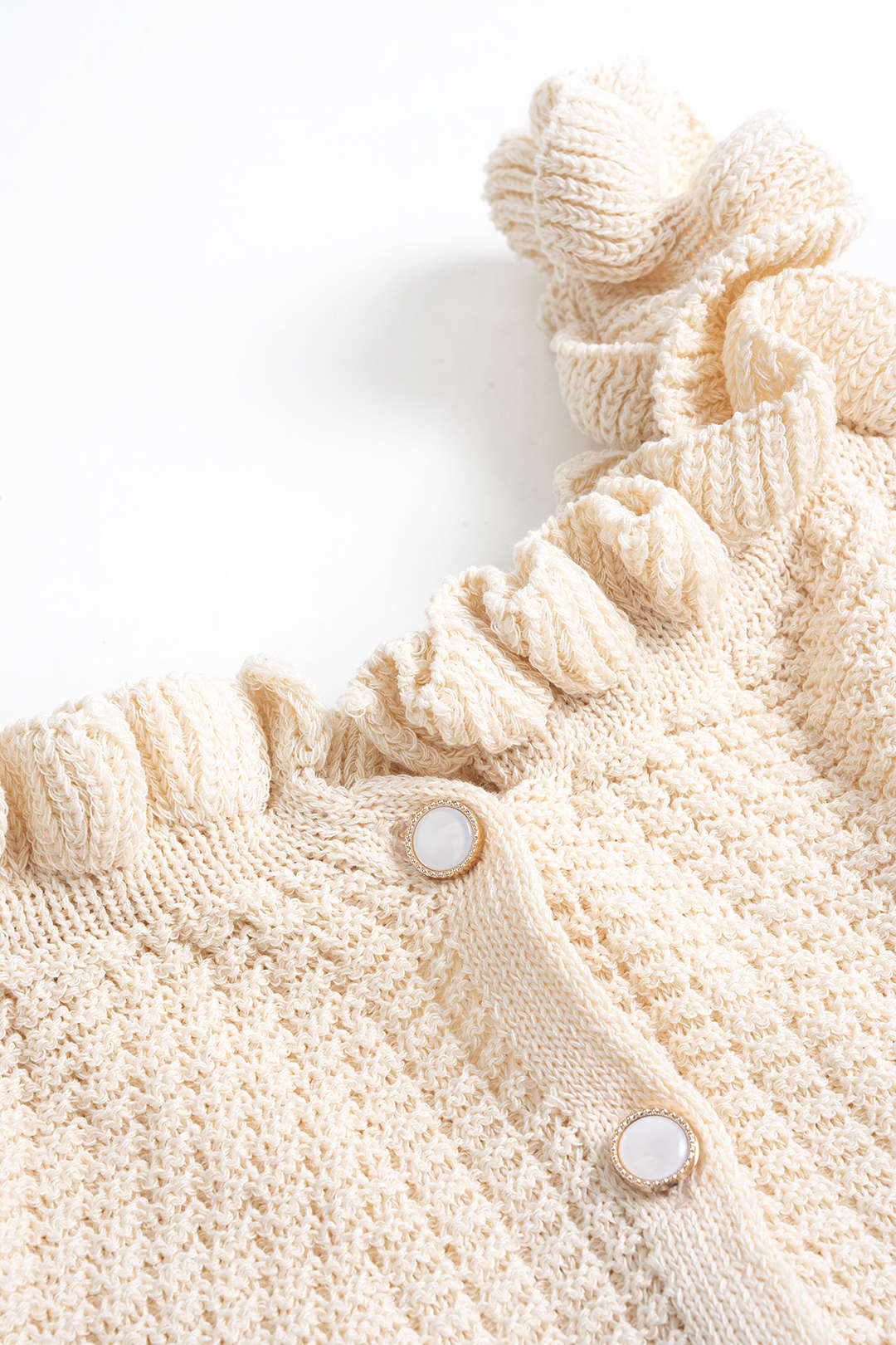 Knit Button Ruffle Tank Top