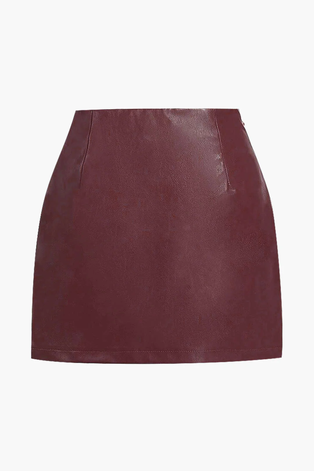 Plus Size Artificial Leather Skirt