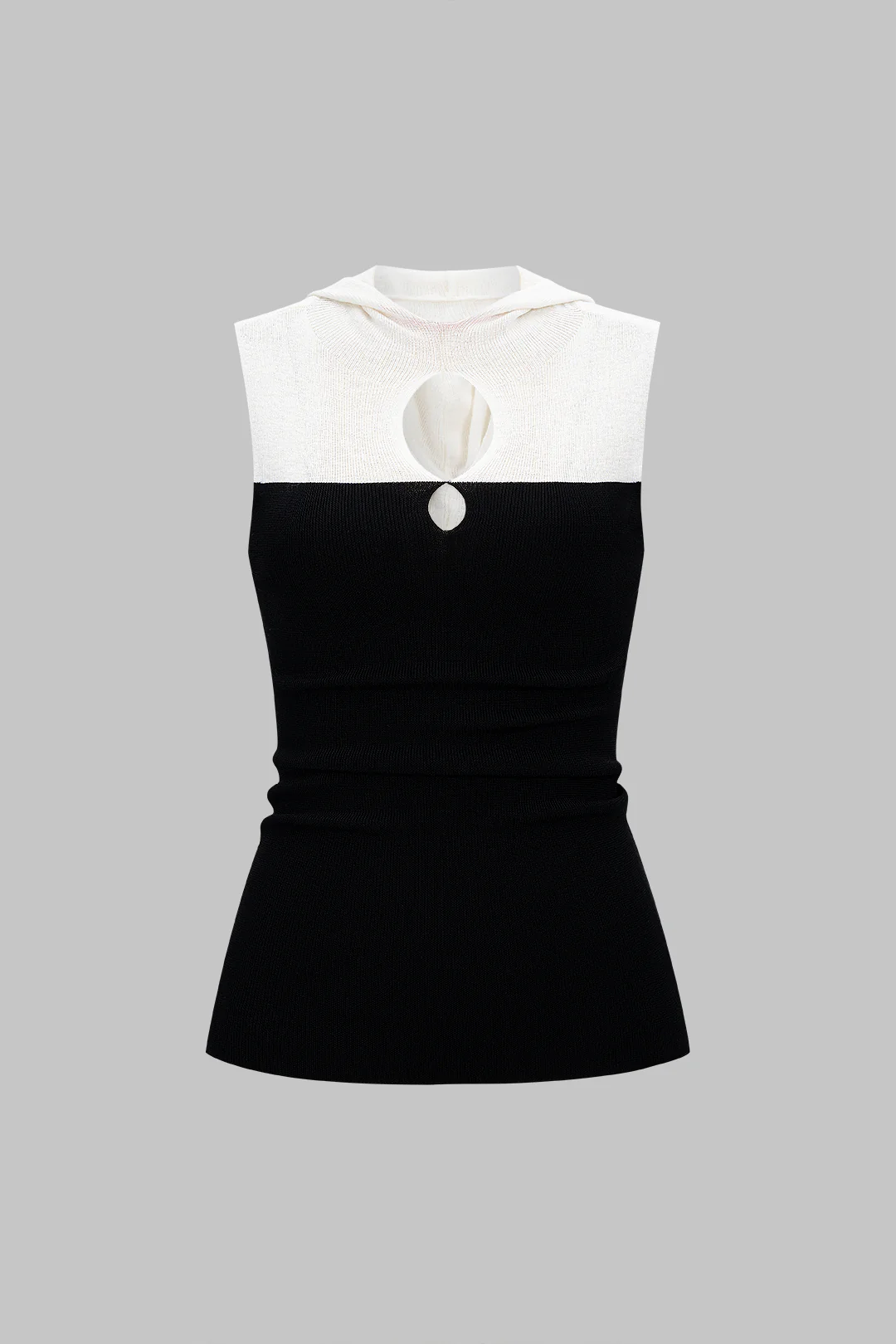Contrast Cut Out Hooded Tank Top