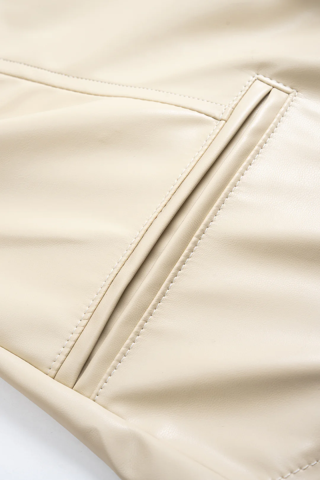 Faux Leather Button Strapless Tube Top