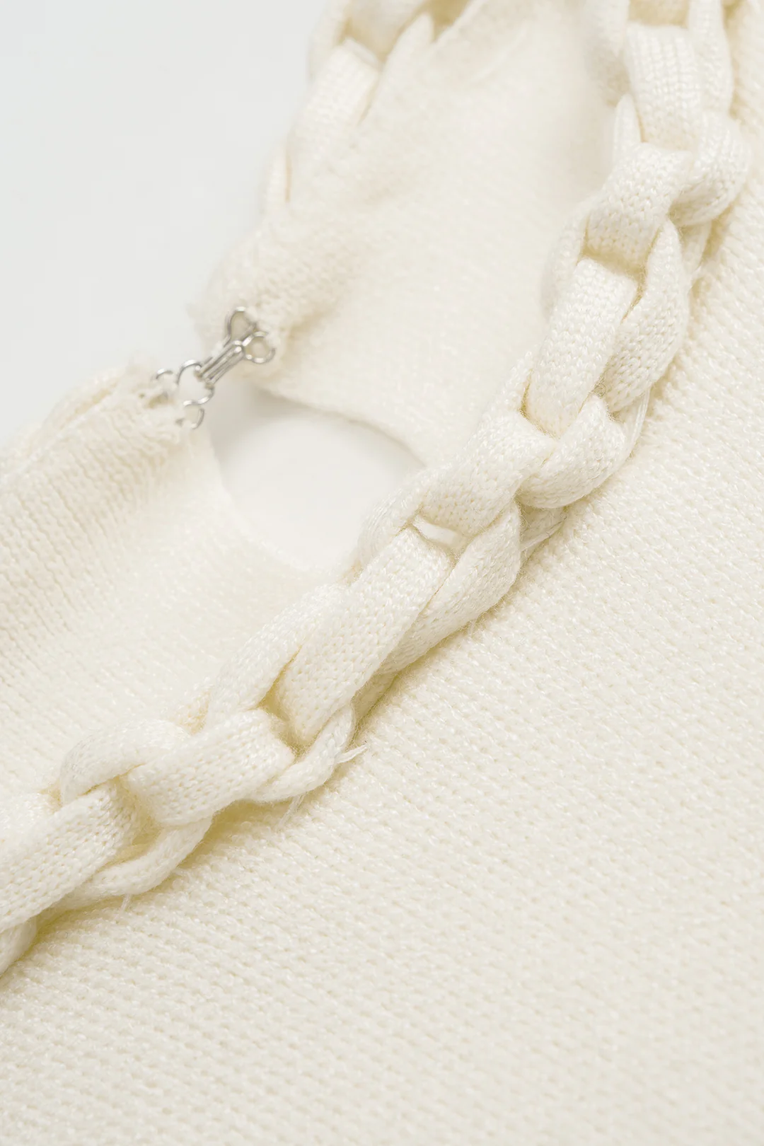 Knit Hollow Out Twist Knot Long-Sleeve Top