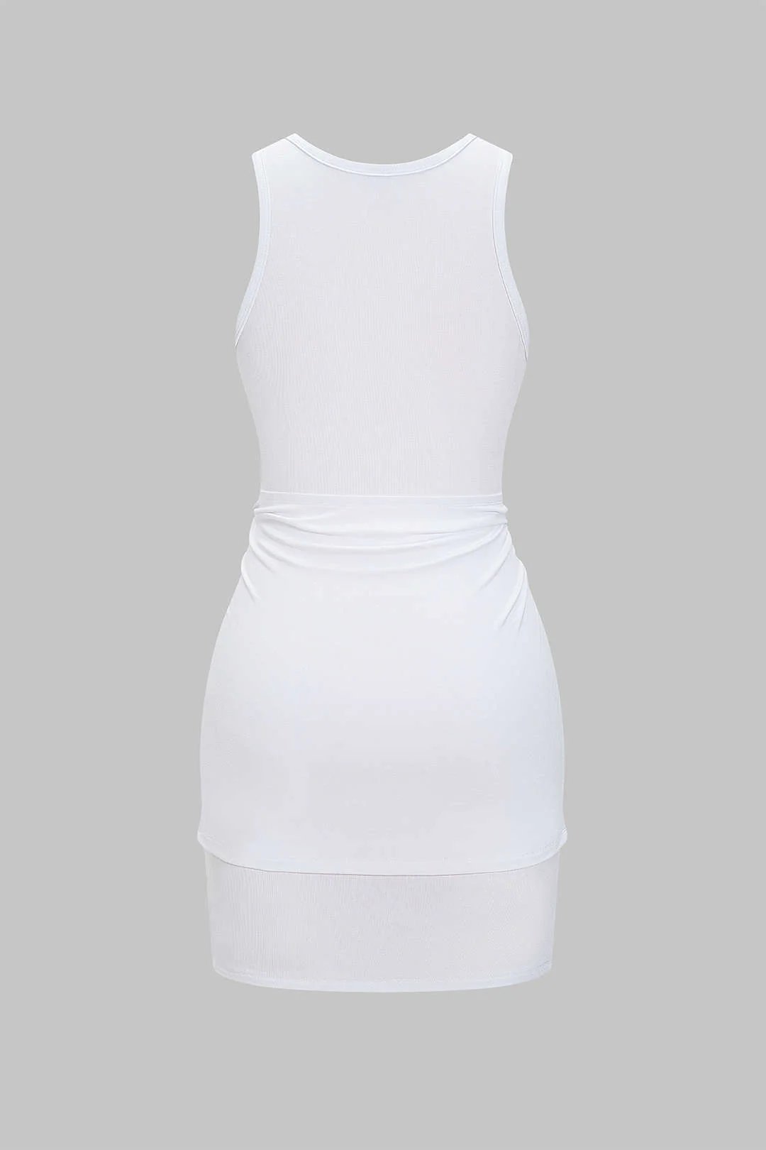 Tie Front Asymmetrical Sleeveless Mini Dress