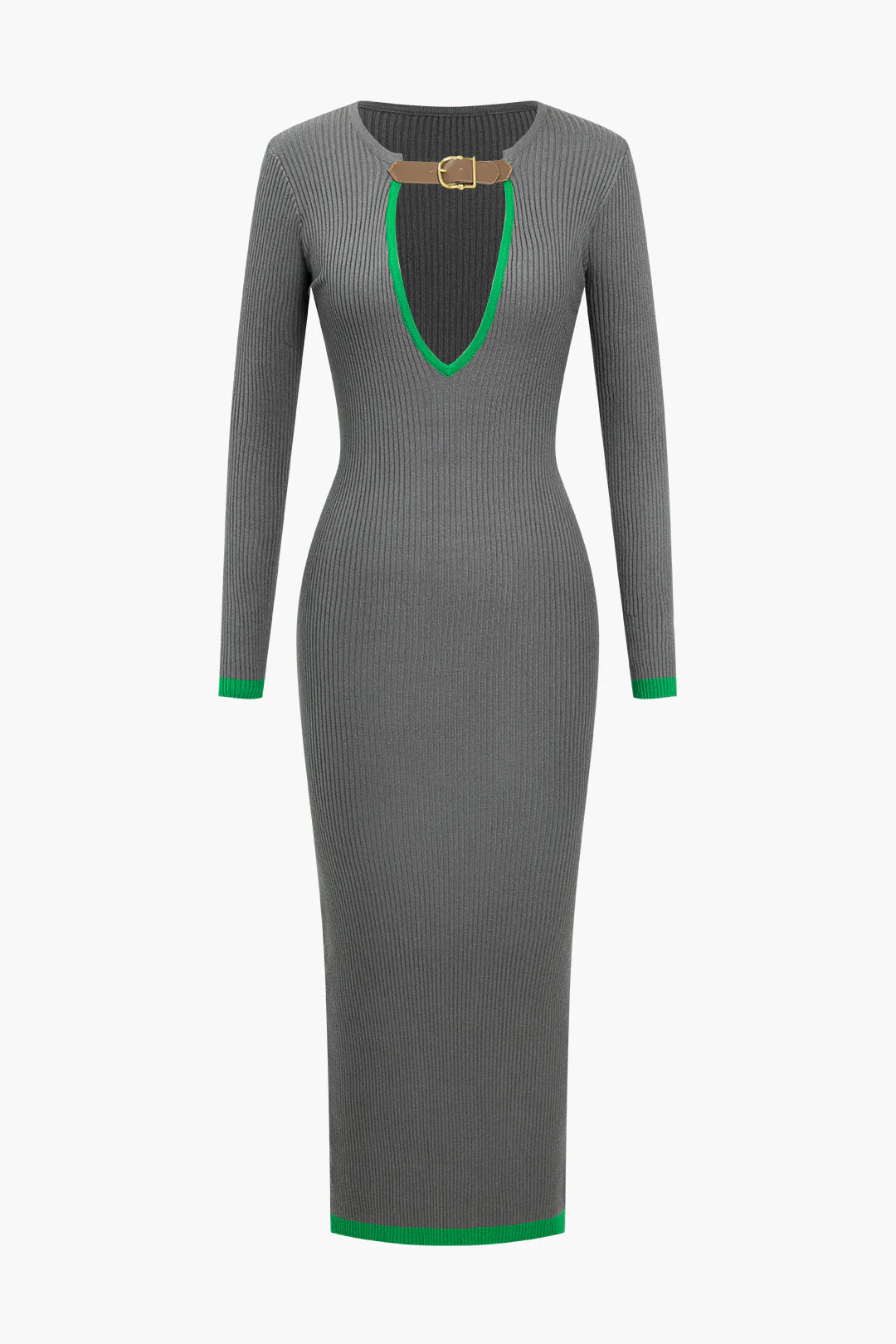 Contrasting Cut-Out Knit Dress