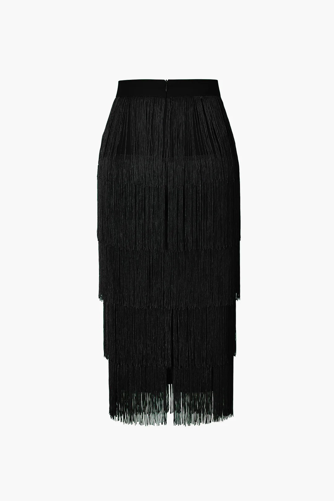 Tiered Fringed Midi Skirt