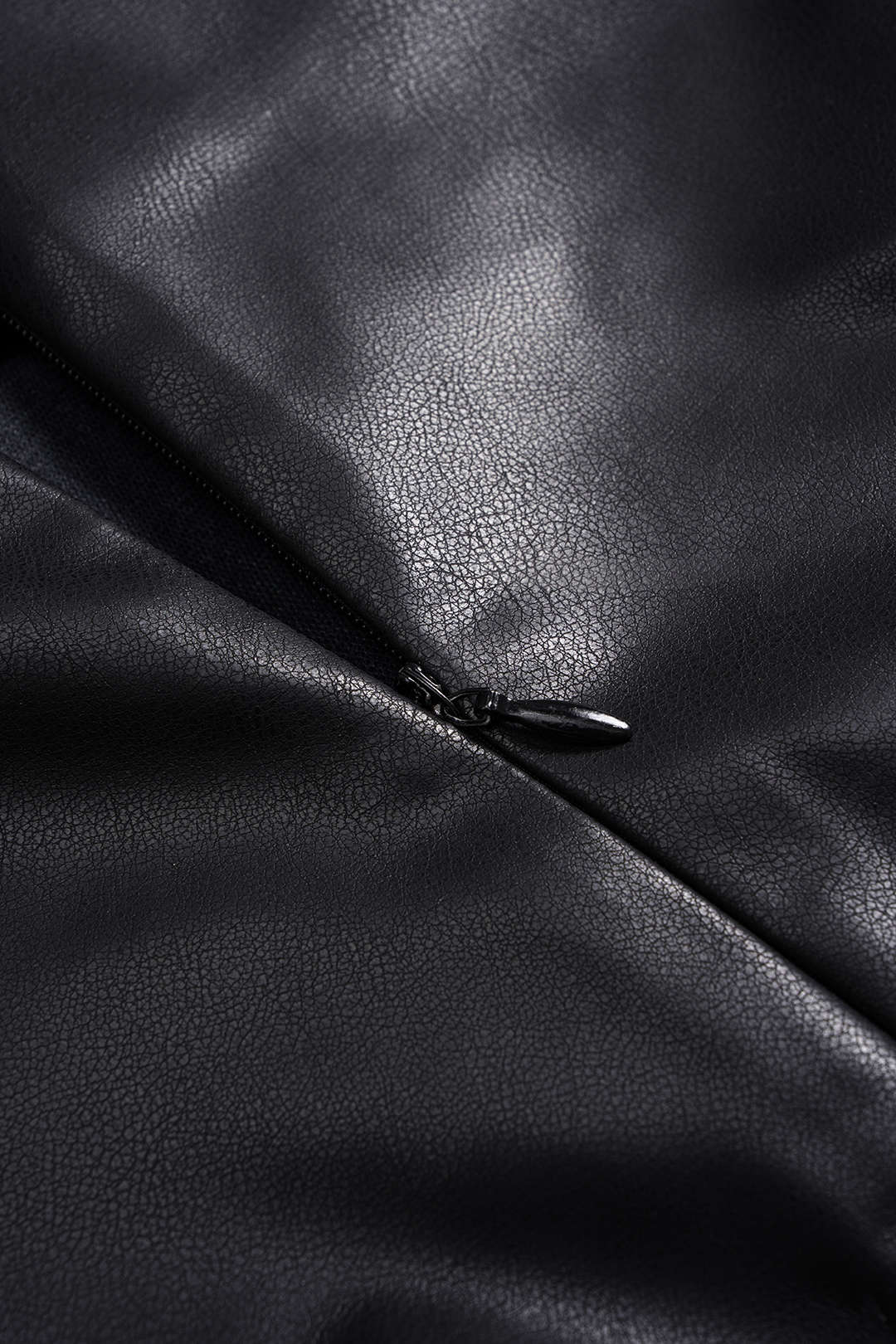 Faux Leather Ruched Zip Shorts