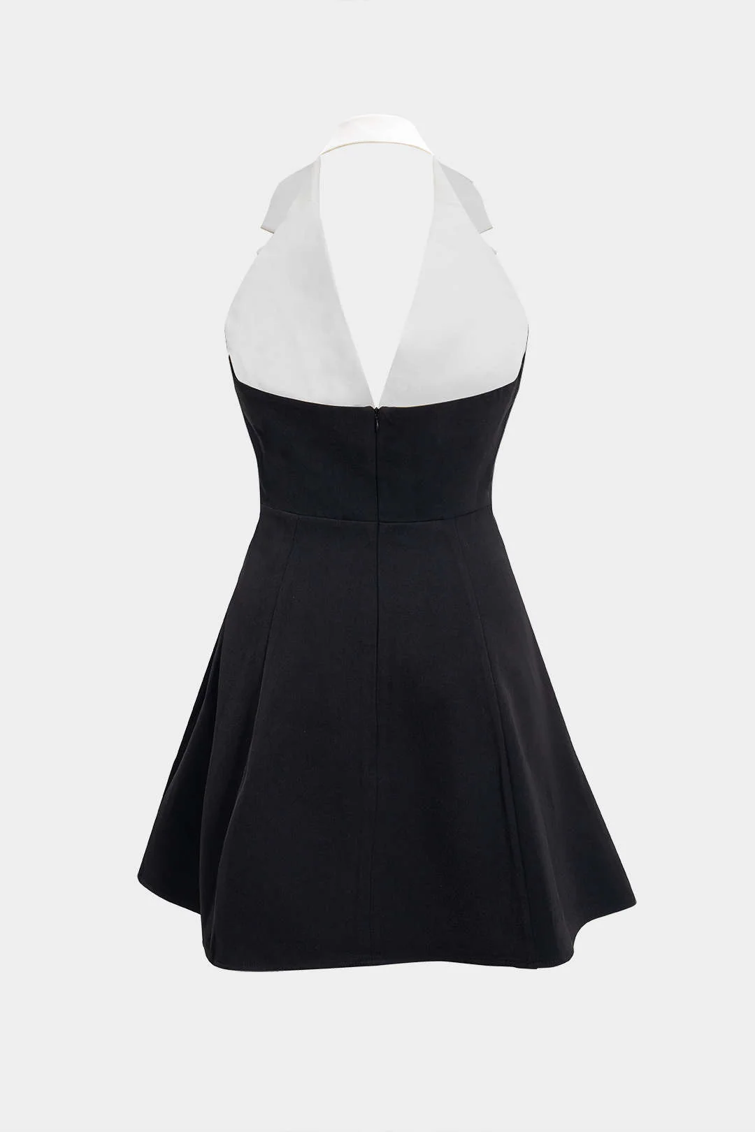 Contrast V-Neck Backless Sleeveless Mini Dress