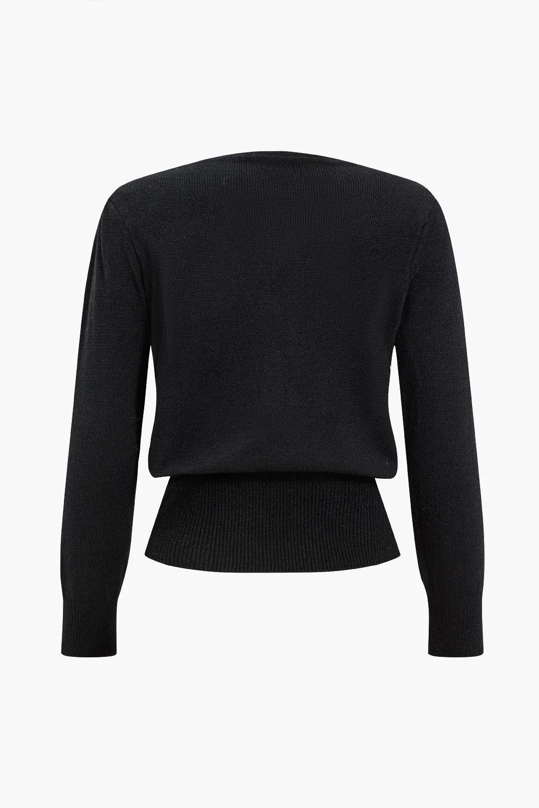 Knit Buttoned Long-Sleeve Top