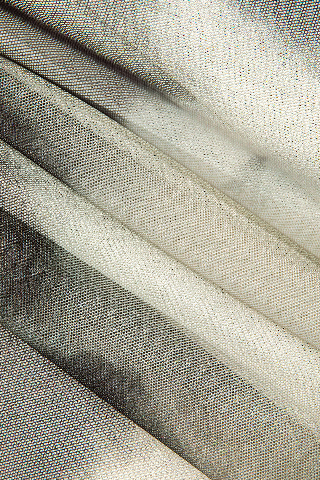 Mesh Colorblock Print Off Shoulder Long-Sleeve Top