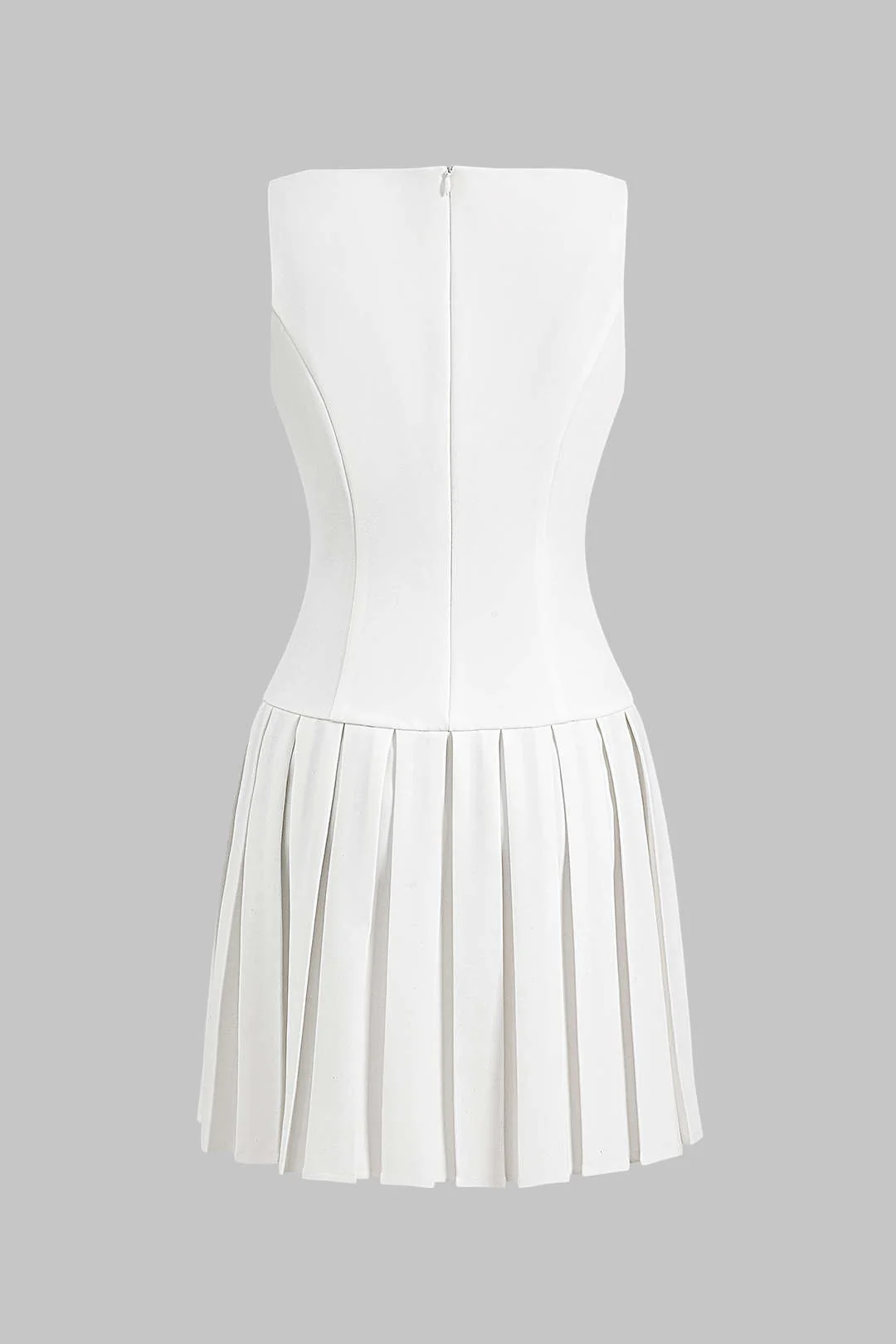 Metallic Button Sleeveless Mini Tank Dress