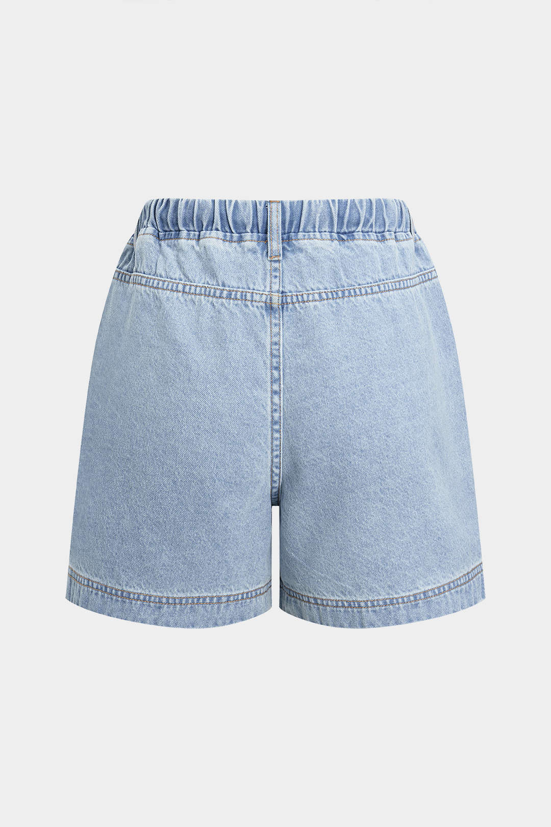 Denim Pocket Tank Top And Drawstring Shorts Set