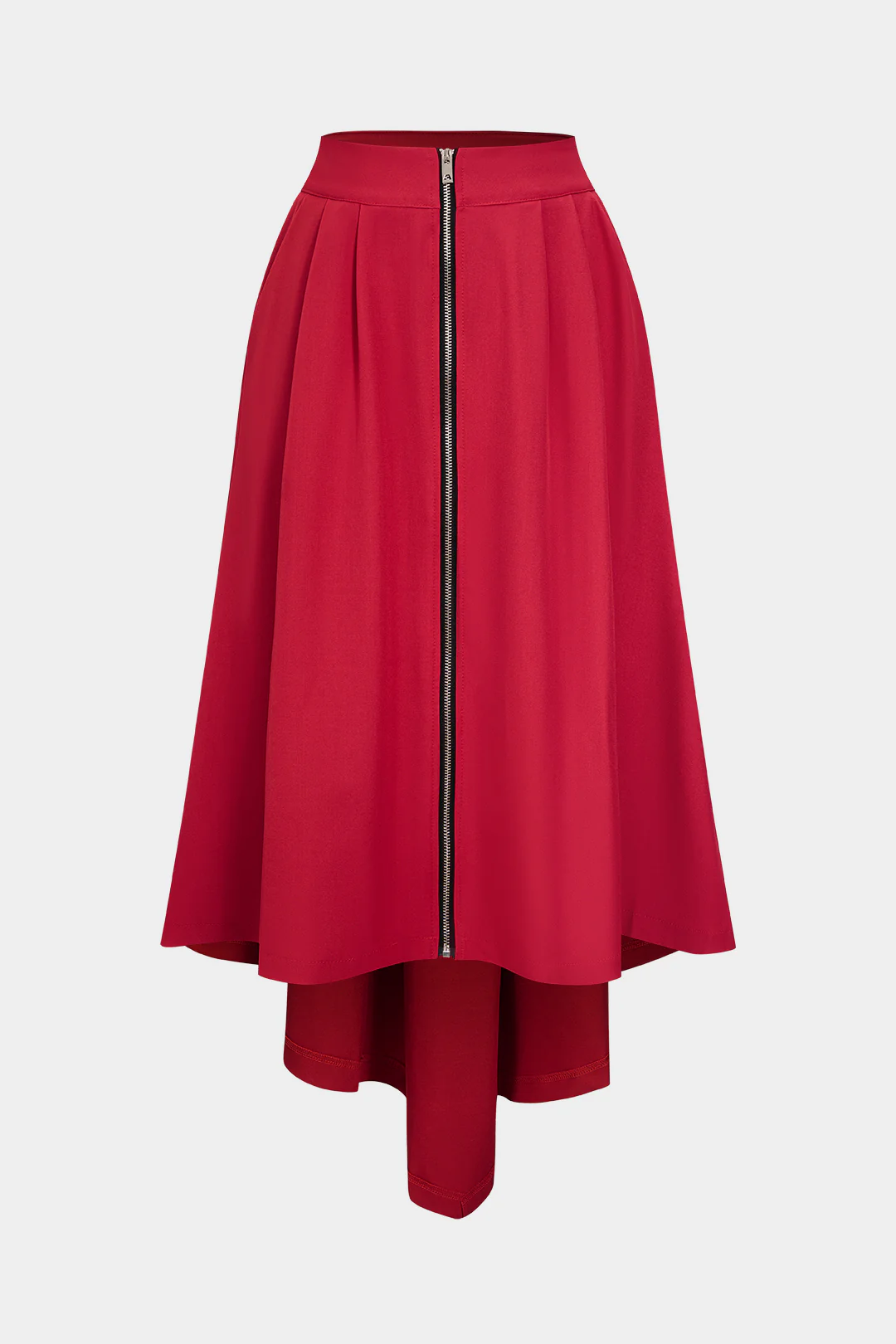 Irrgular Ruched Hem Zipper Skirt