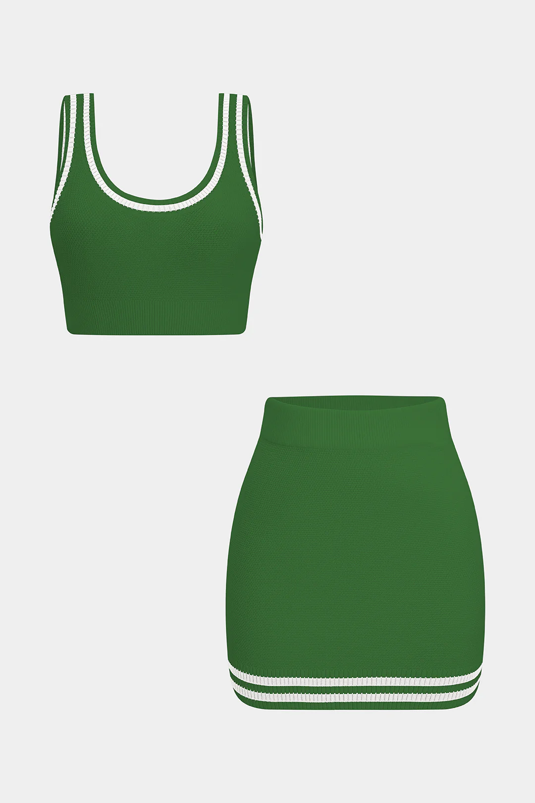 Contrasting Knit Camisole Top and Shorts Set