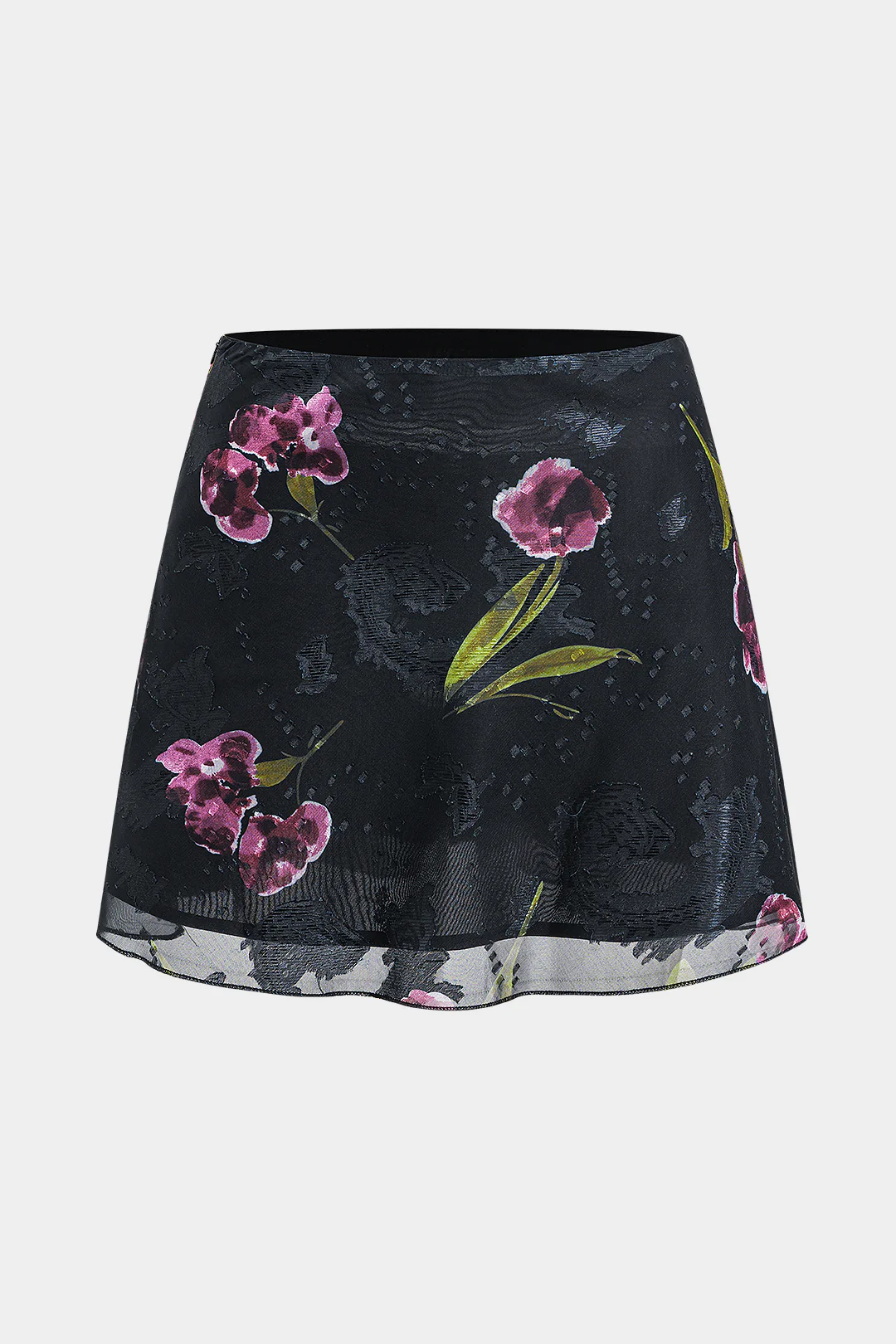 Floral Print Chiffon Skirt