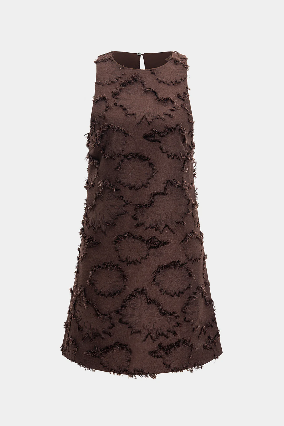 Knit Fringe Trim Sleeveless Dress