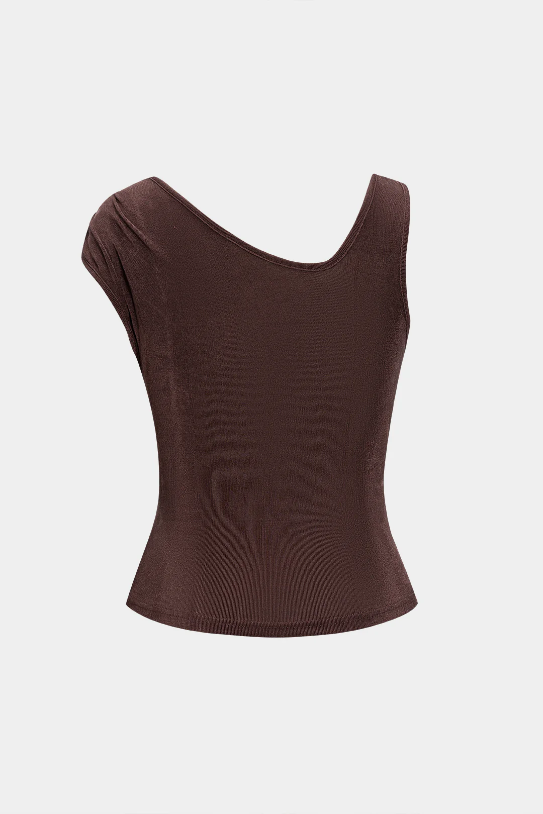 Metallic Decor Asymmetrical Neck Tank Top