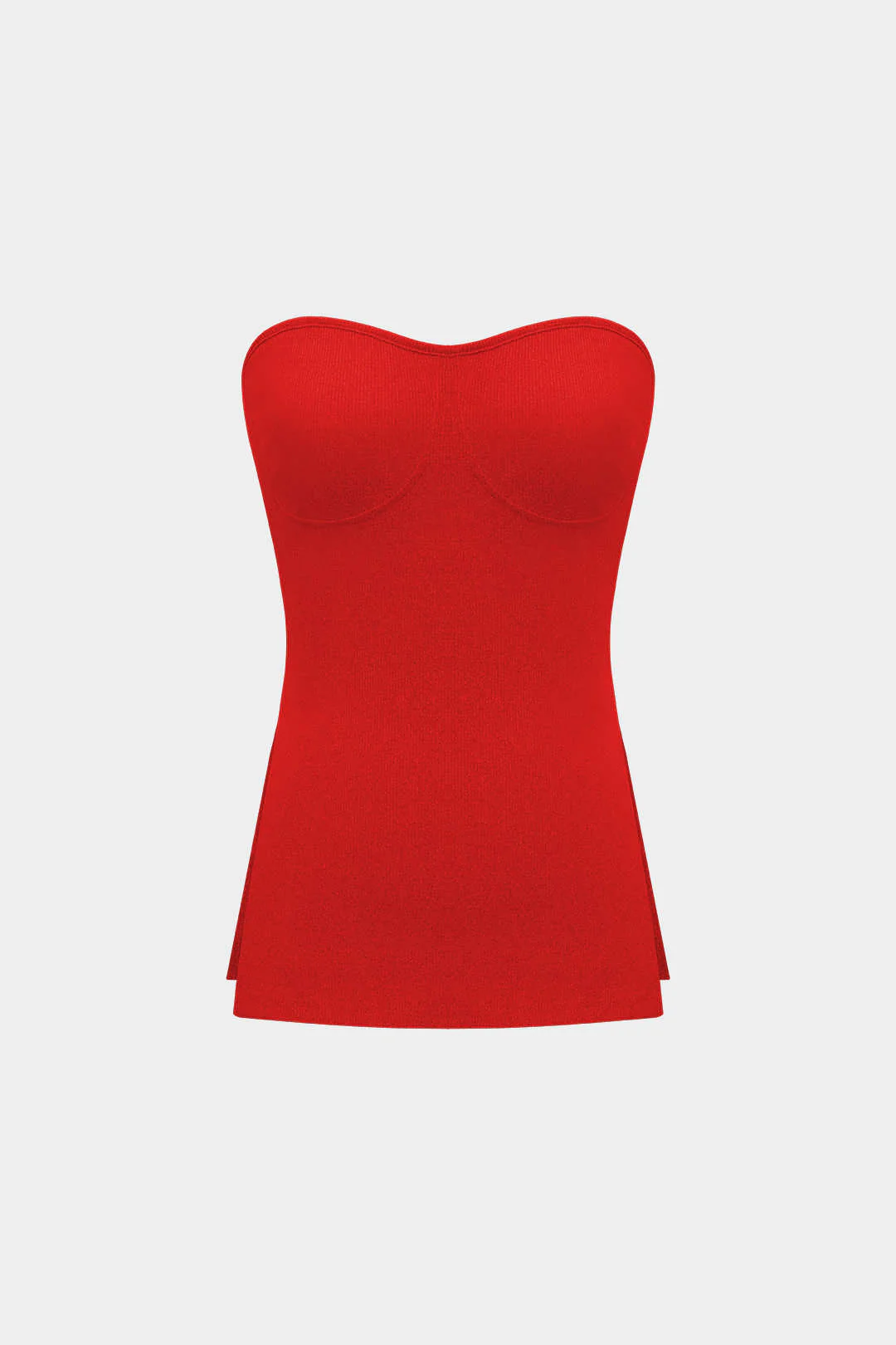 Simple Solid Knit Strapless Top and Shorts Set