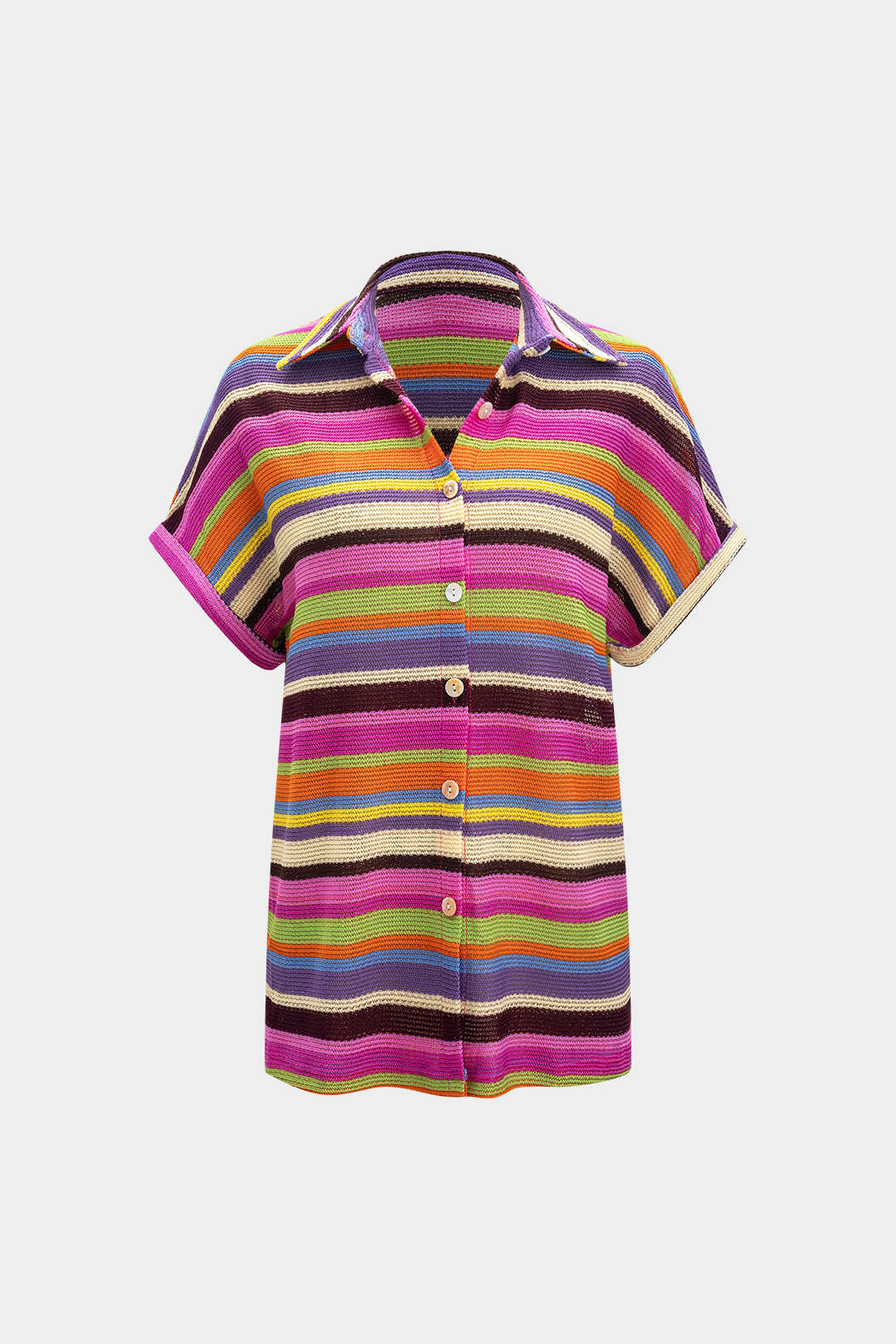 Knit Contrast V-Neck Top and Drawstring Shorts Combo