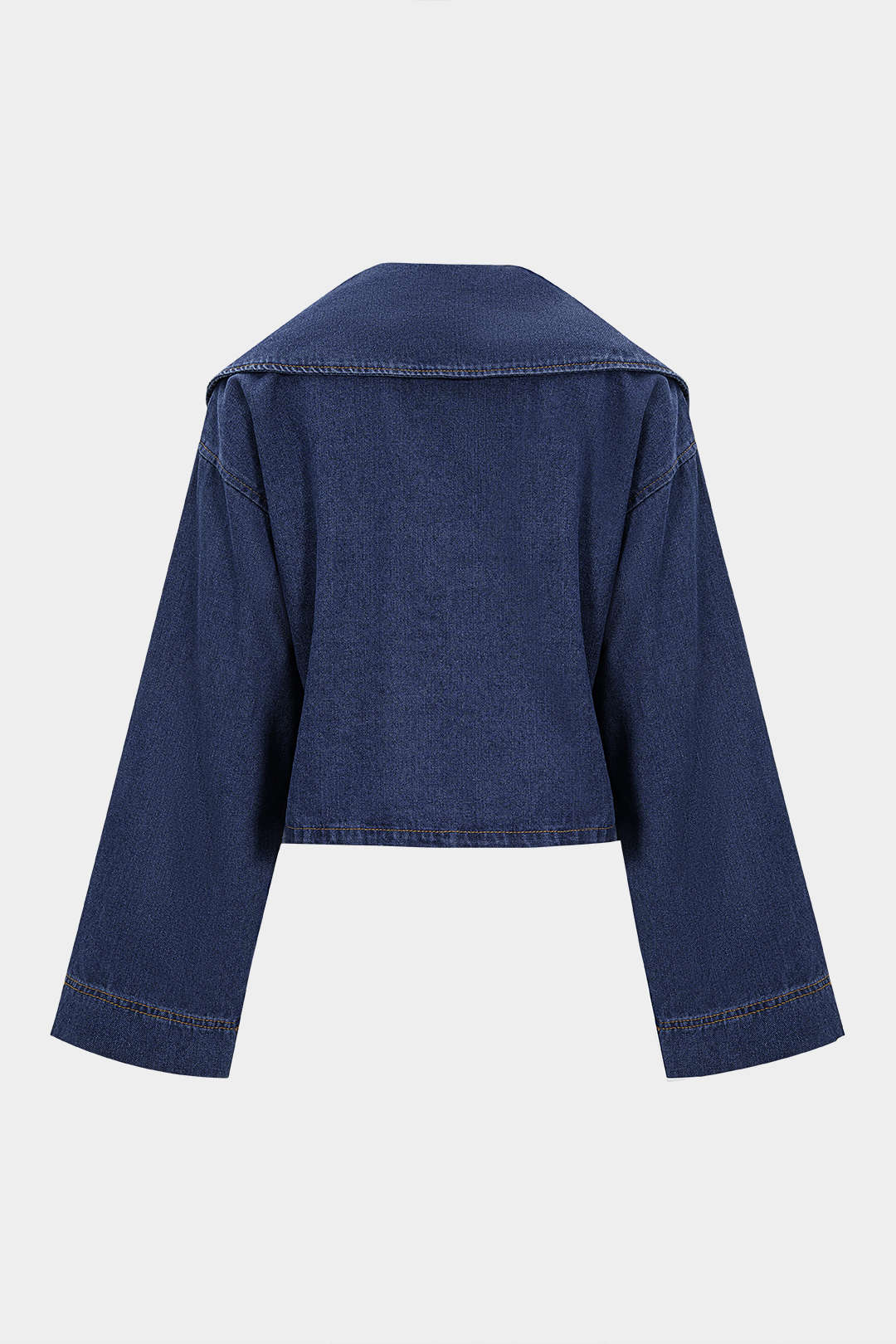 Denim Long - Sleeve Zipper Top