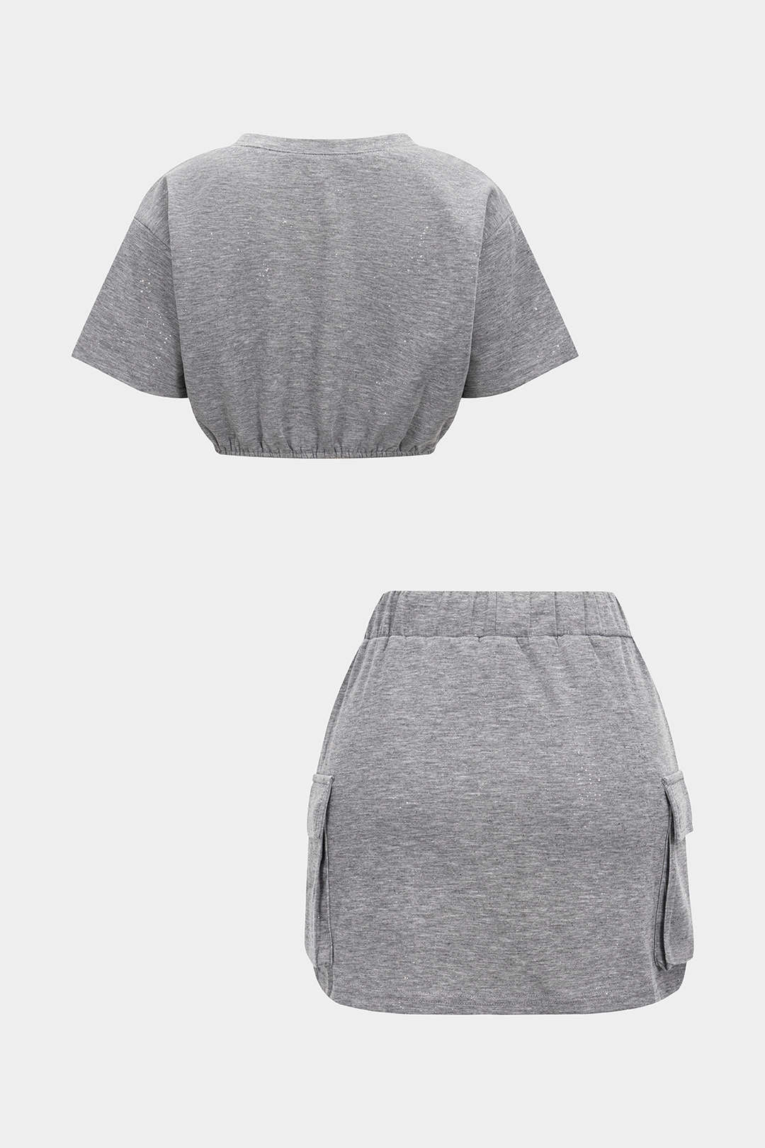 Cropped Loose T-Shirt And Skirt Set