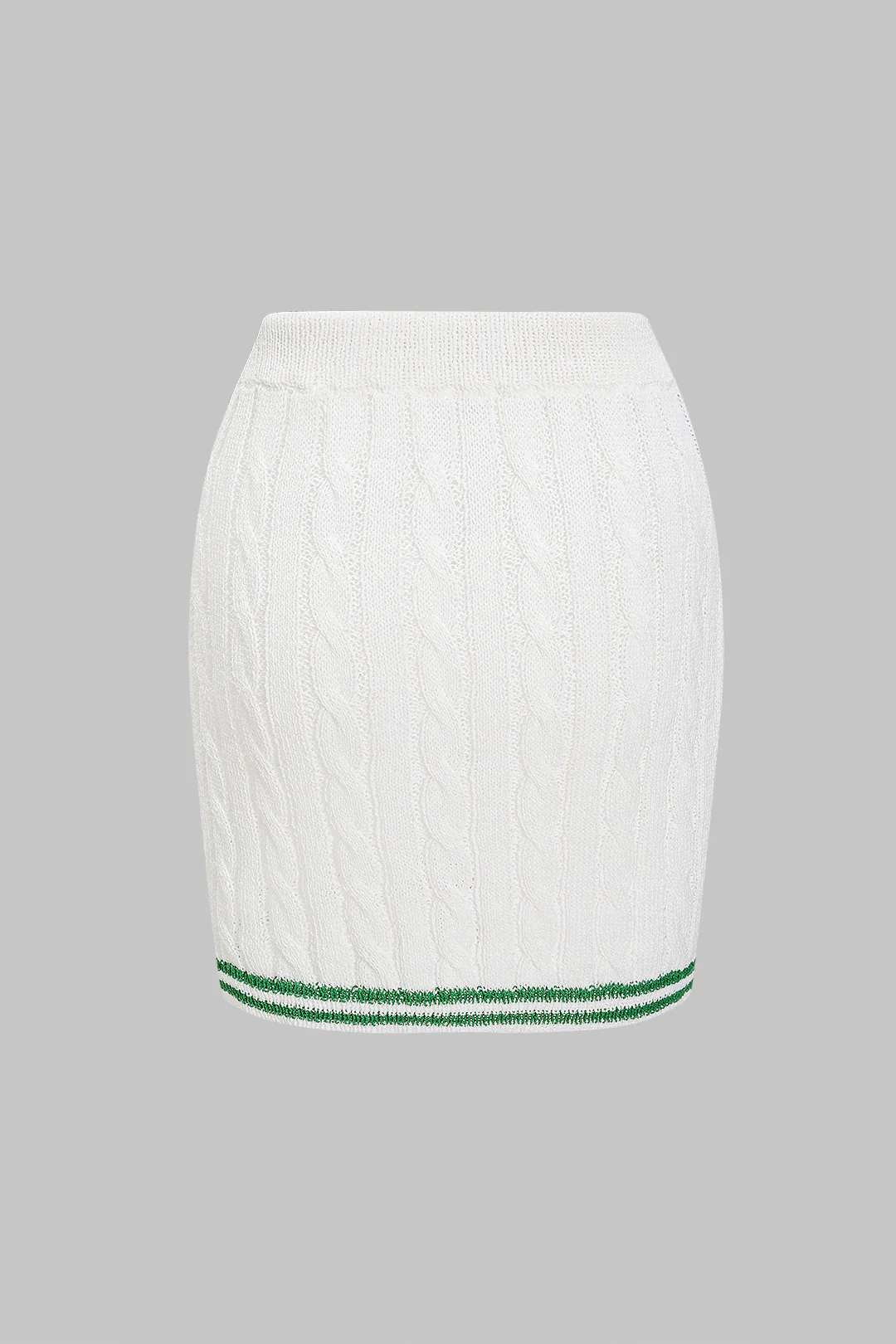 Simple Contrast Knitted Skirt