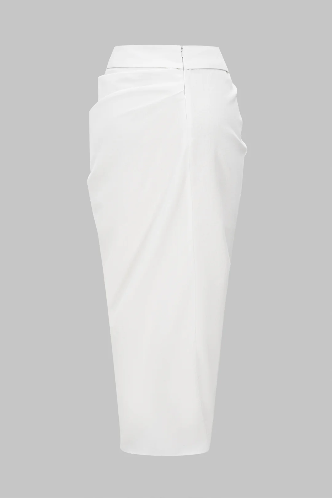 Linen Ruched Split Asymmetric Skirt