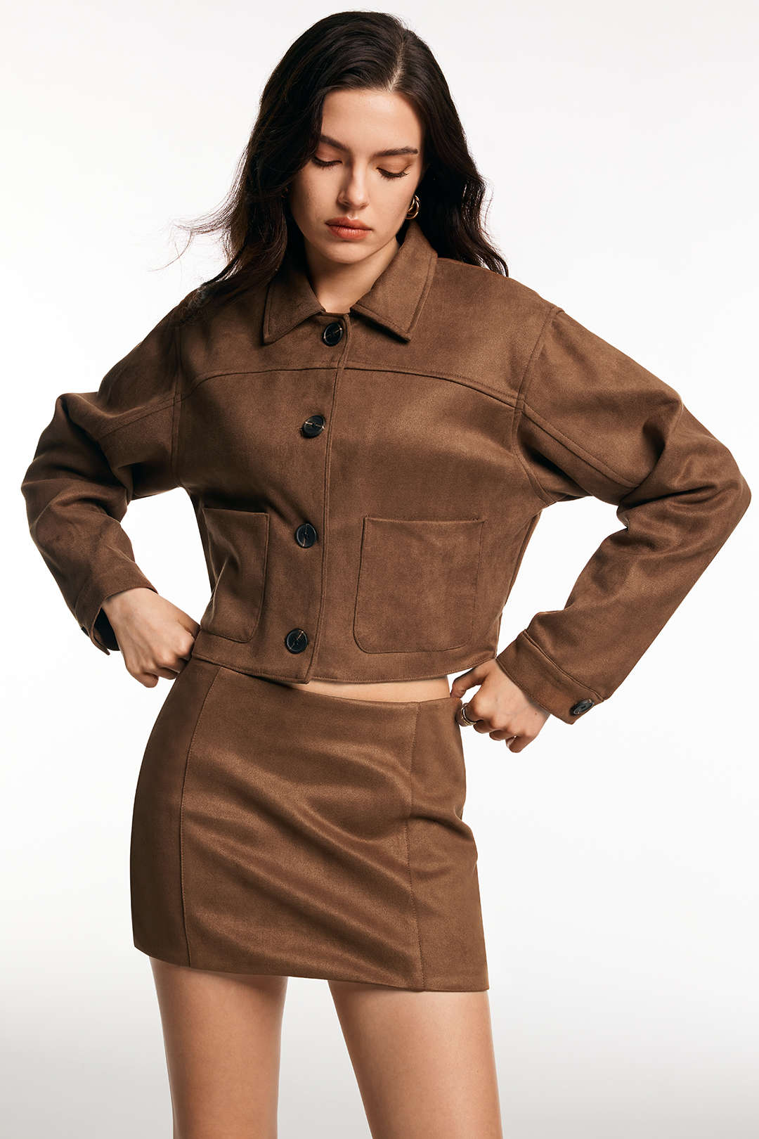 Suede Low-Waist Mini Skirt