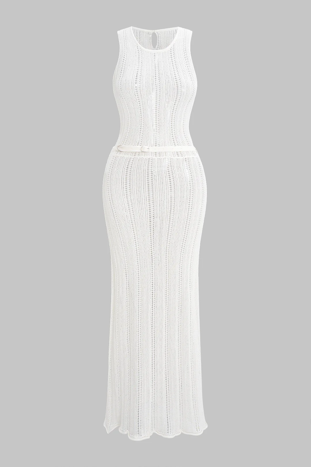 Knit Belted Sleeveless Dress