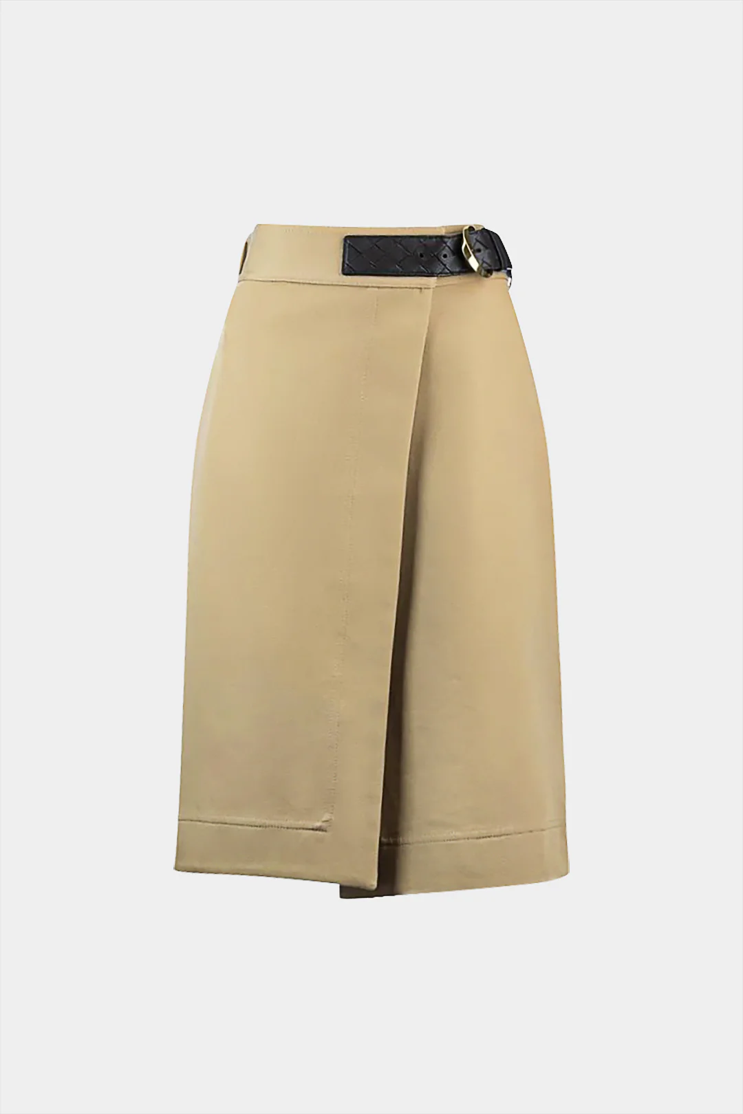 Asymmetric Belted Slit Skirt