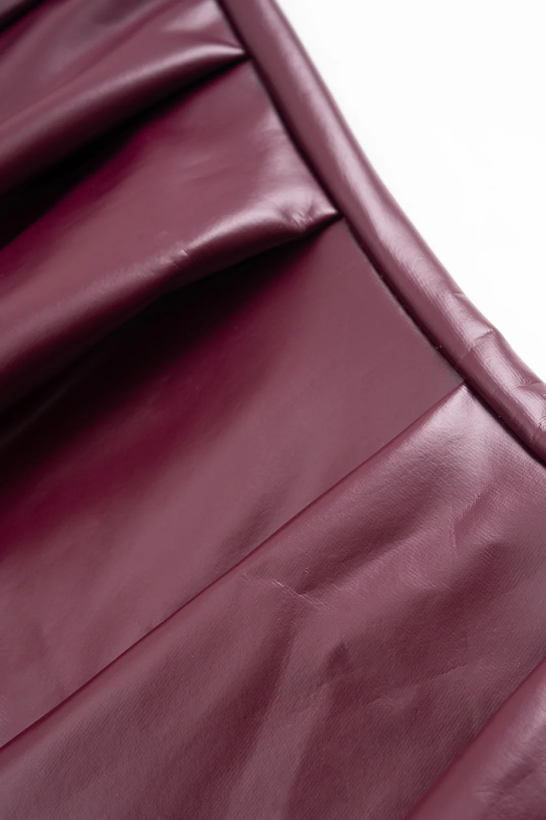 Faux Leather Ruched Sleeveless Mini Dress