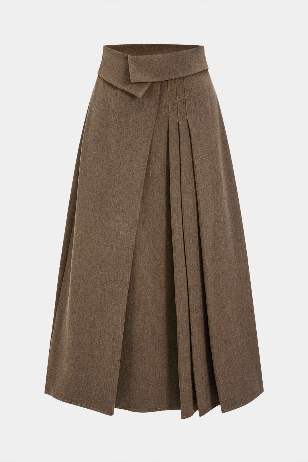Pleated High Waist Asymmetrical Skirt