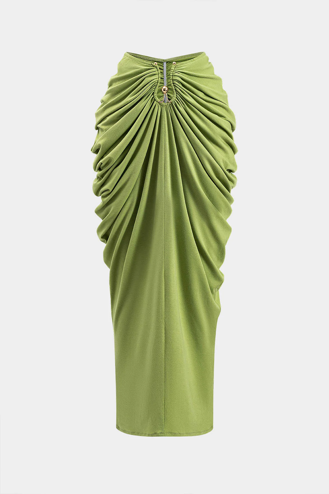 Metallic Decor Ruched Skirt