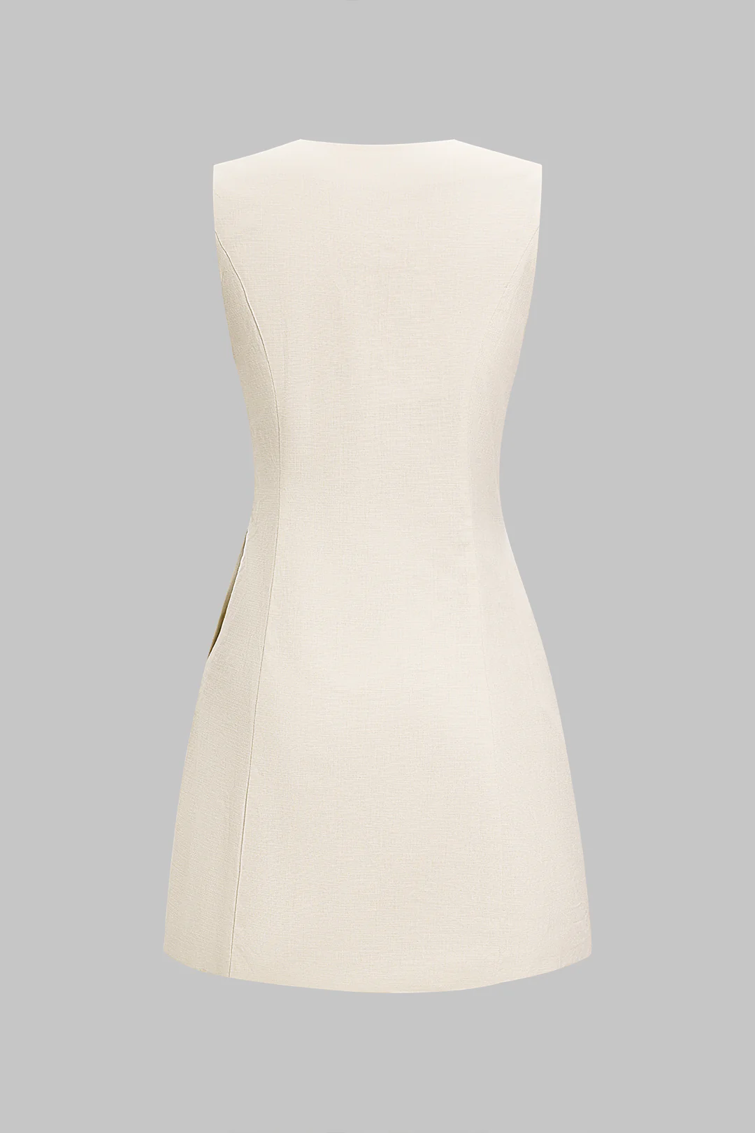 Metallic Button Sleeveless Mini Dress