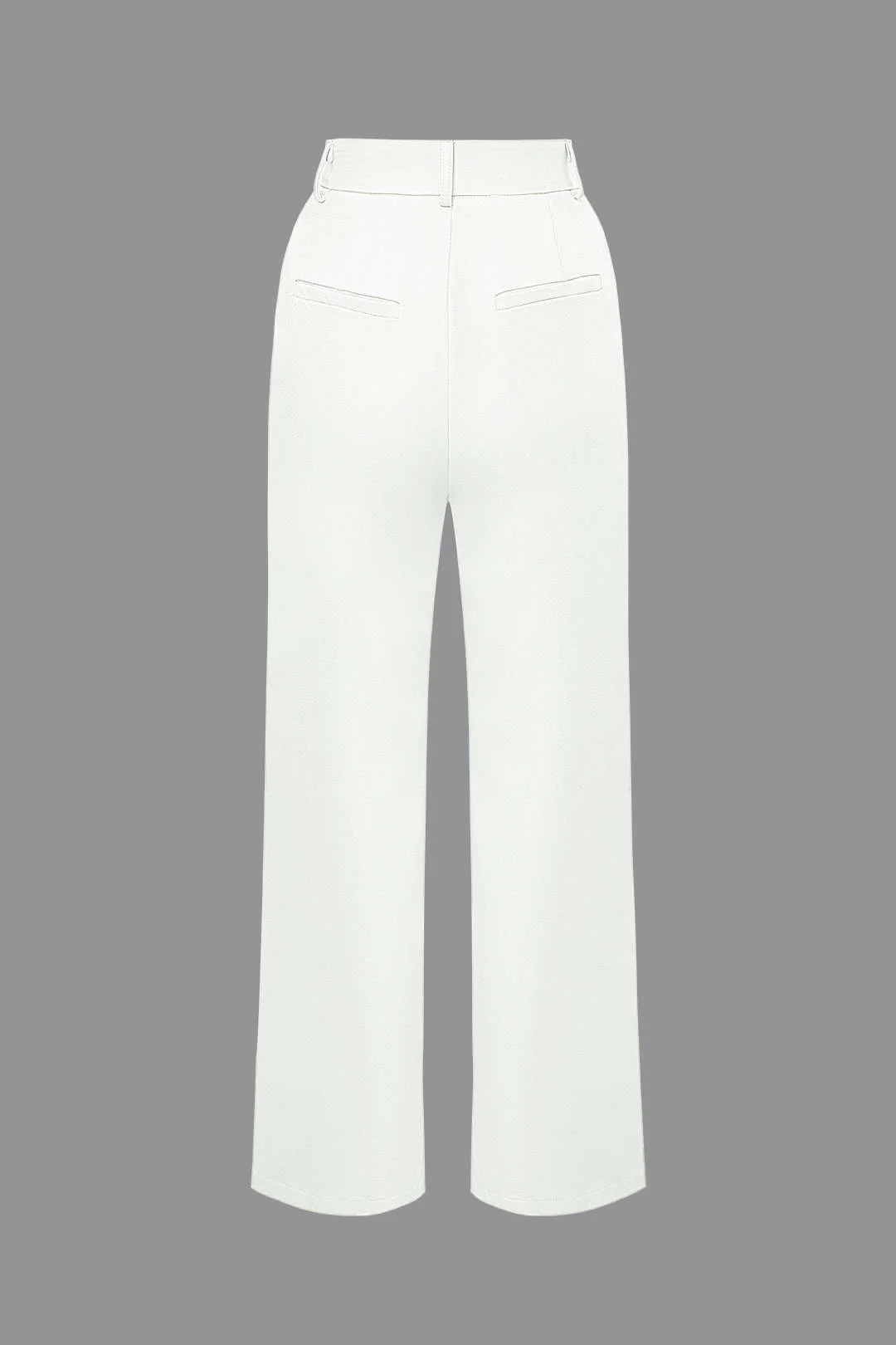 Notched Lapel Tie Back Vest and Straight Leg Suit Pants Combo