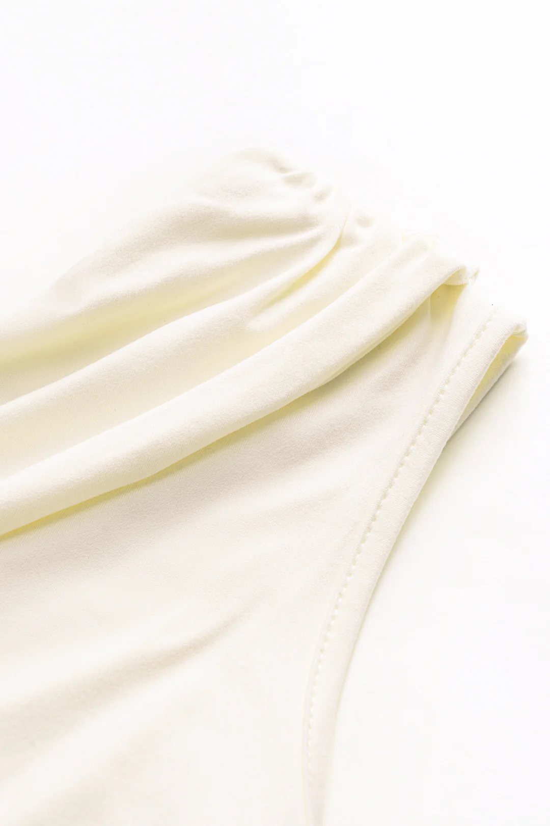 Solid Ruched Asymmetric Tank Top