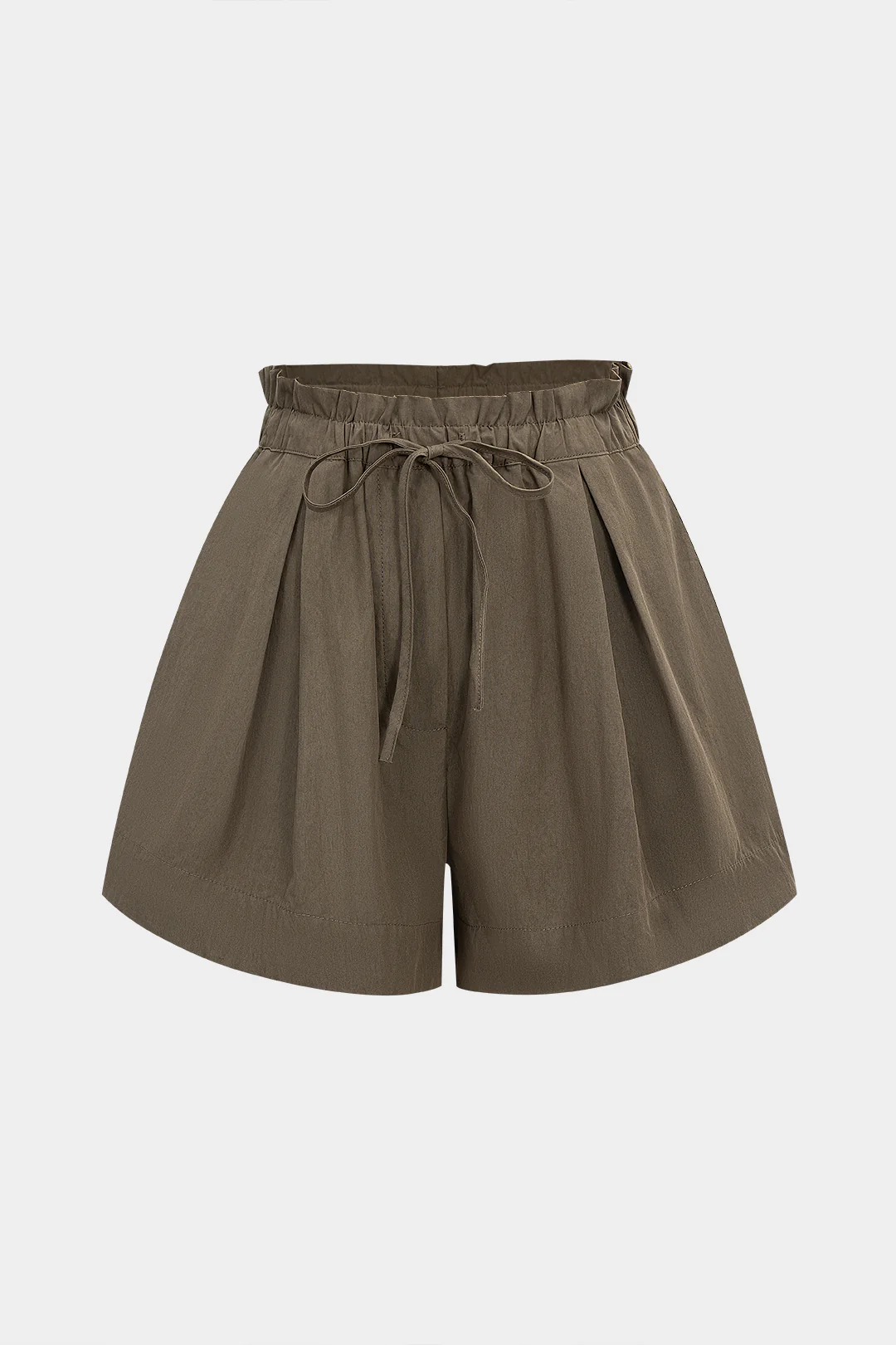 Tie-Up Ruched Pocket High-Waisted Shorts