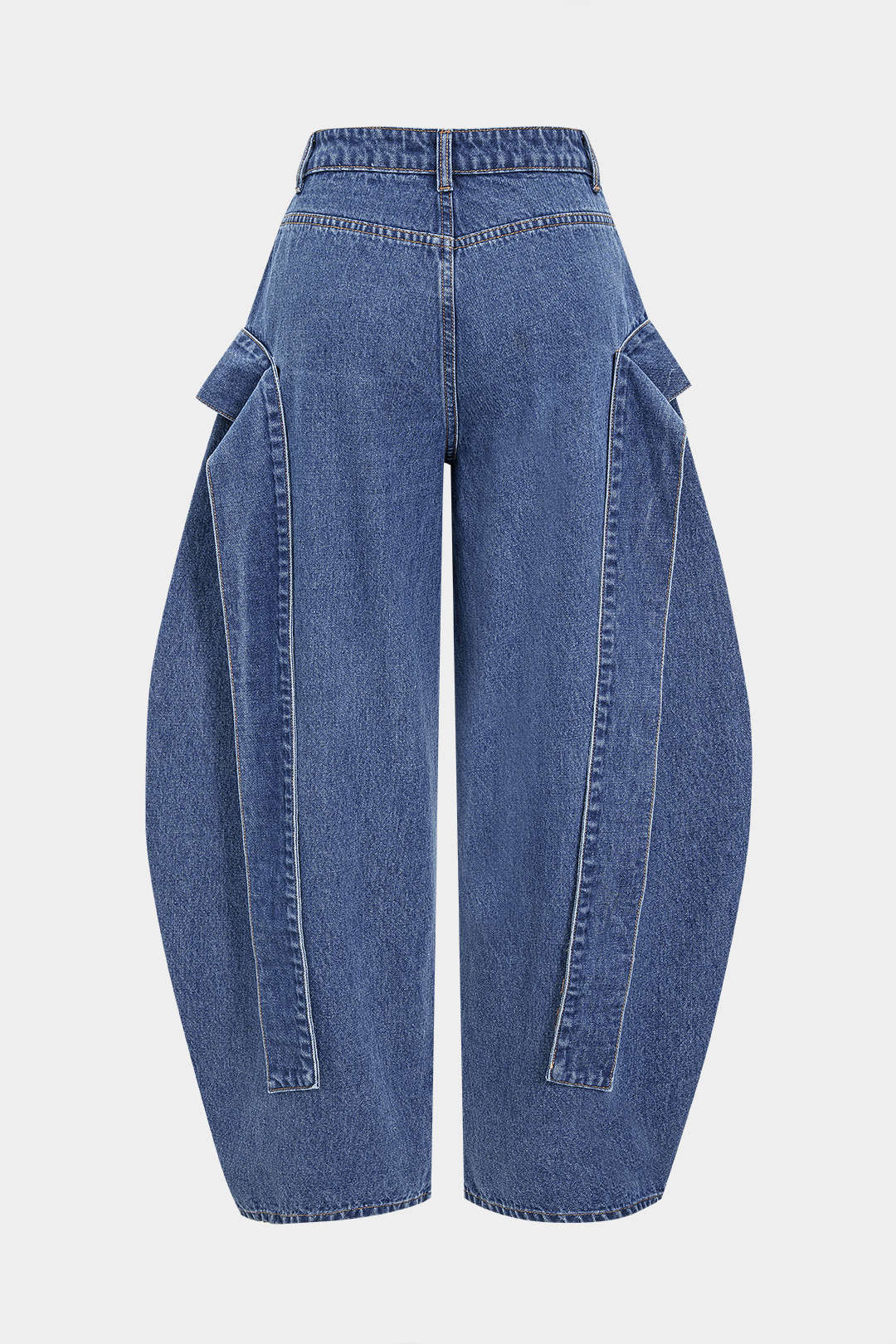 Denim Wide-Leg Low-Waist Barrel Jeans