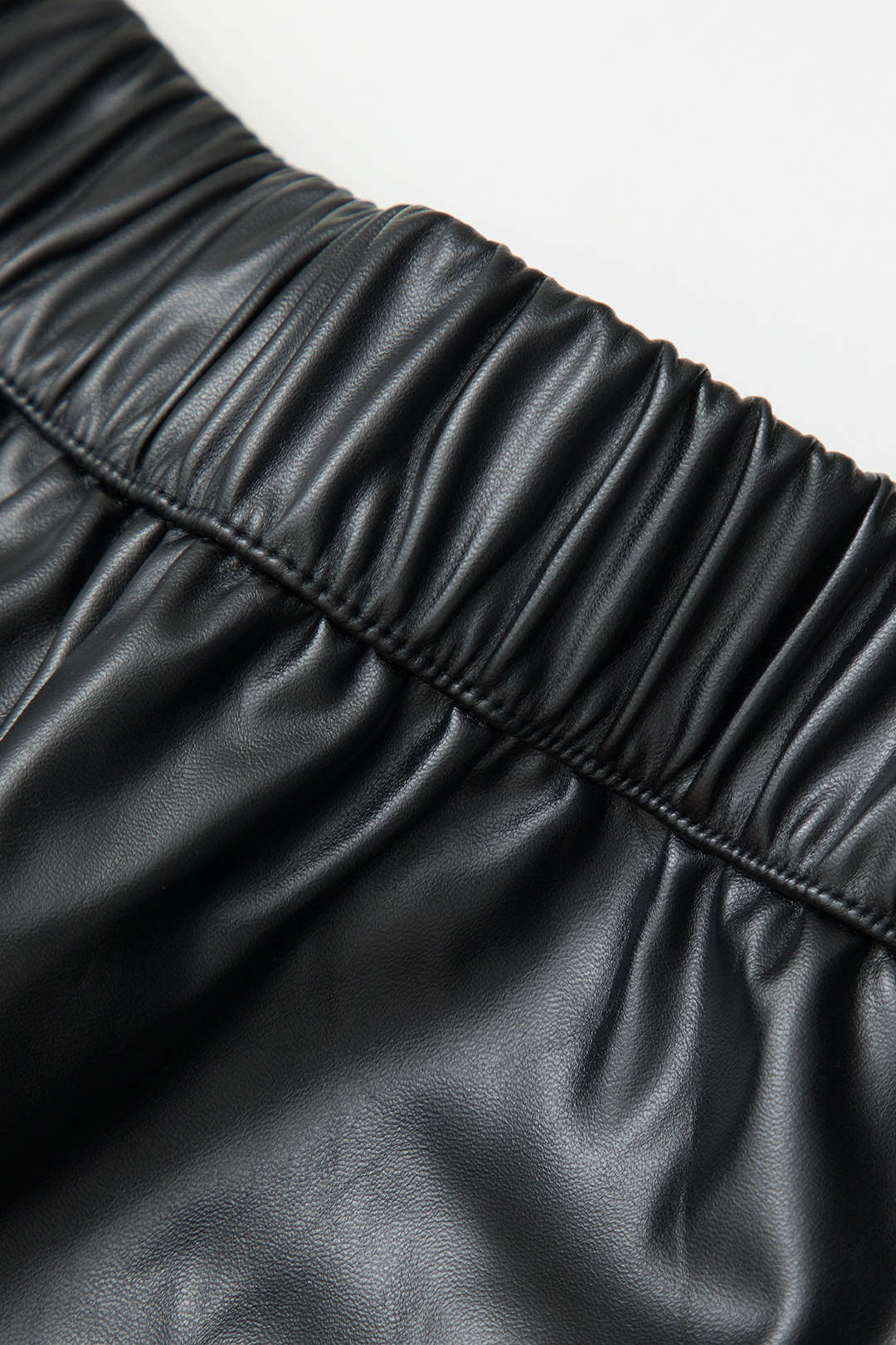 Faux Leather Flap Pocket Straight-Leg Cargo Trousers